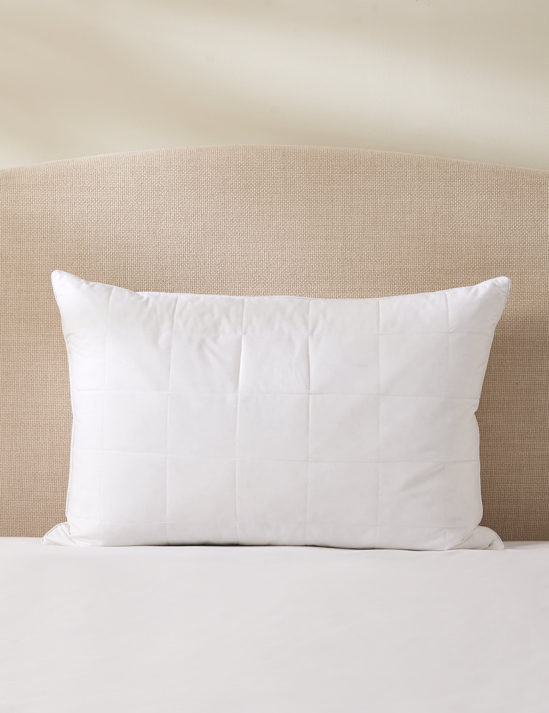 Sleep Solutions Goose Feather & Down Firm Surround Pillow - White, White