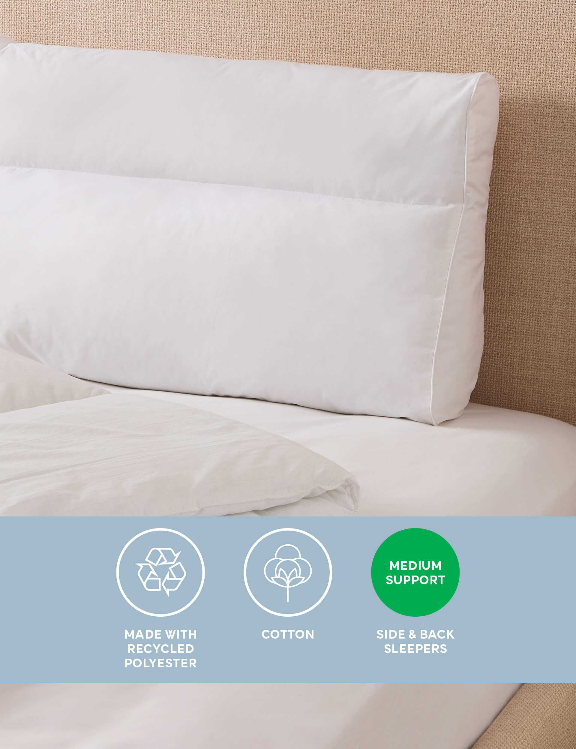 Sleep Solutions Contour Pillow - White, White