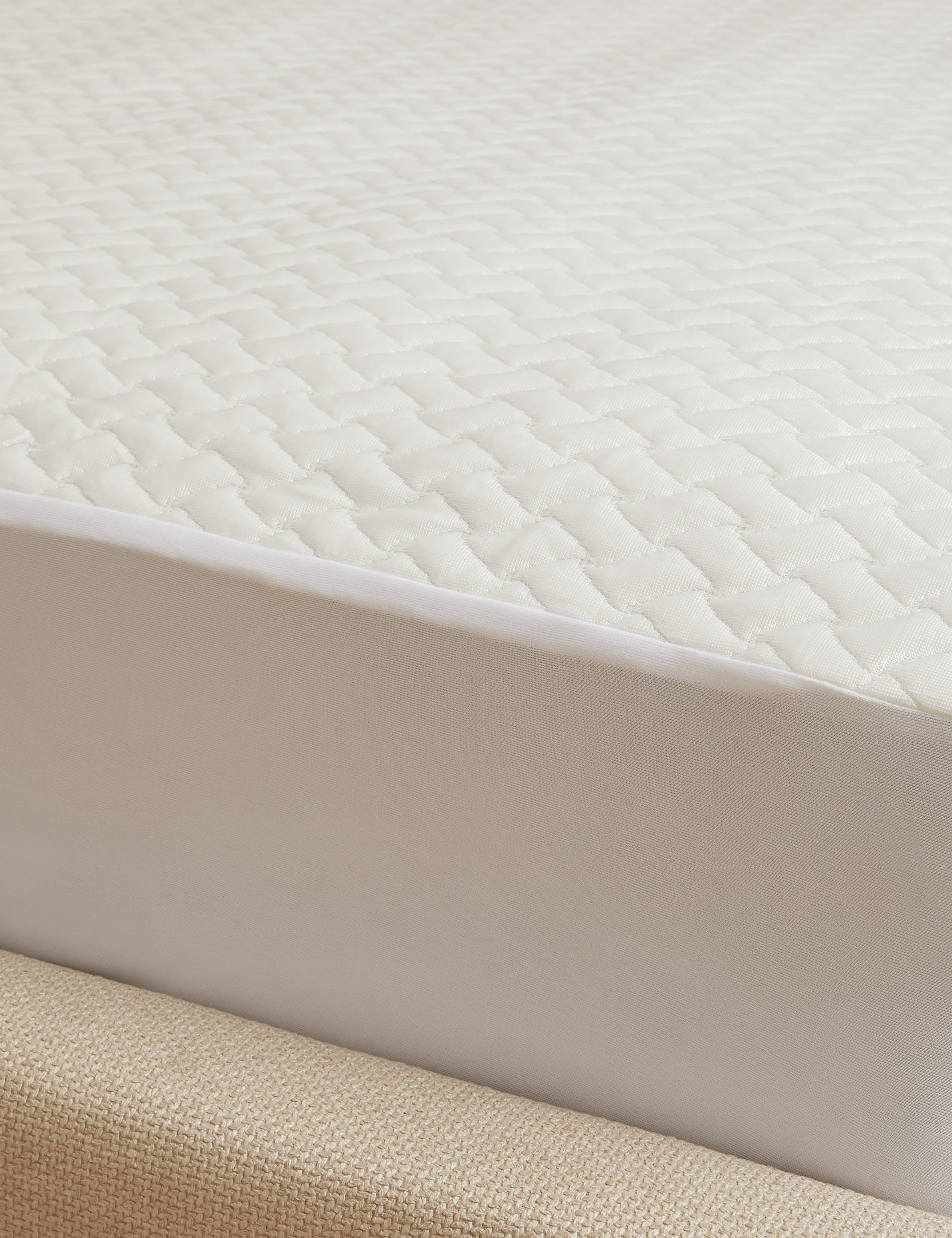 Sleep Solutions Ultra Cool Mattress Protector - DBL - White, White