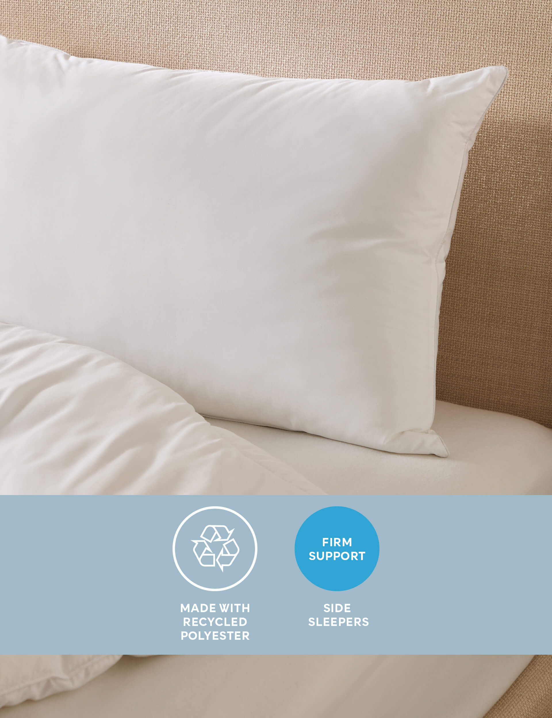 Sleep Solutions Feels Like Memory Foam Pillow - White, White