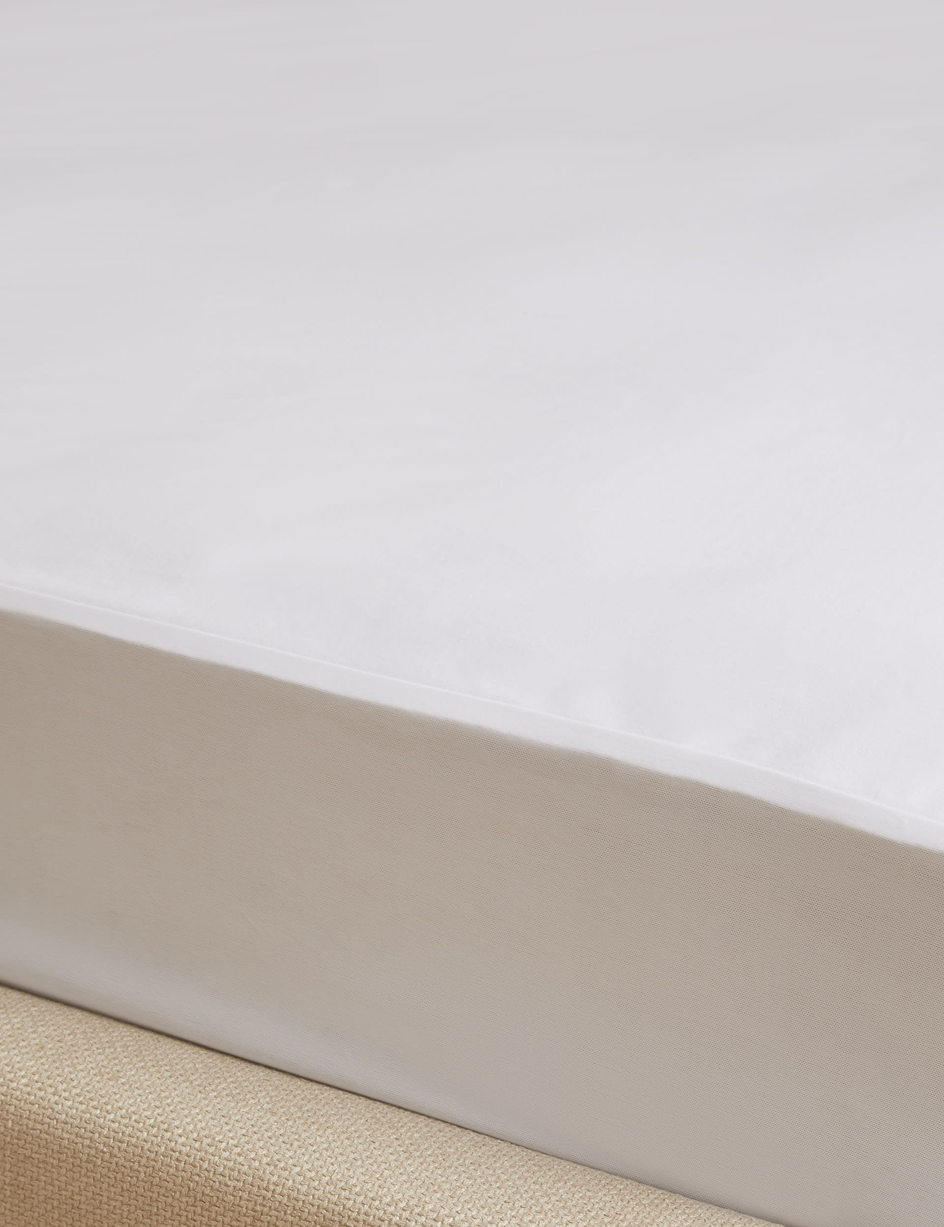 Sleep Solutions Pure Cotton Jersey Waterproof Extra Deep Mattress Protector - SGL - White, White