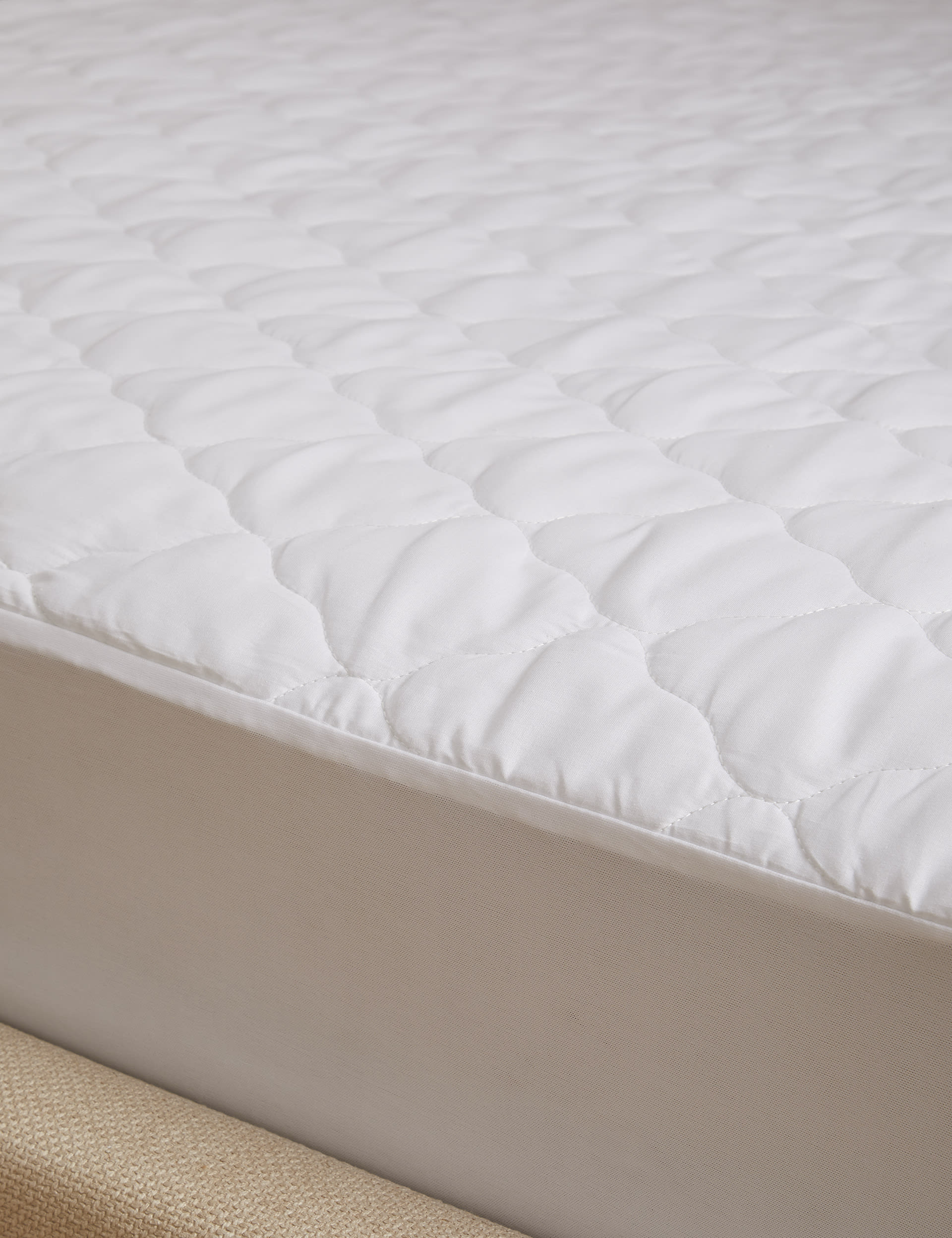 Sleep Solutions Quilted Waterproof Mattress Protector - 6FT - White, White