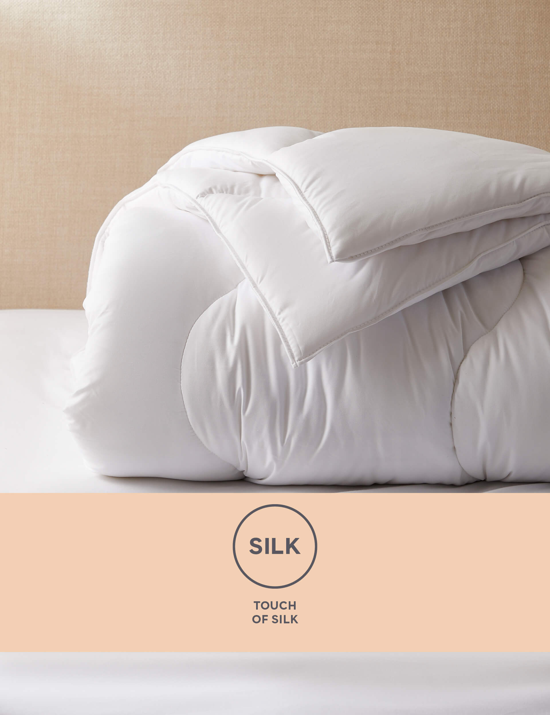 M&S Collection Touch of Silk 13.5 Tog Duvet - DBL - White, White