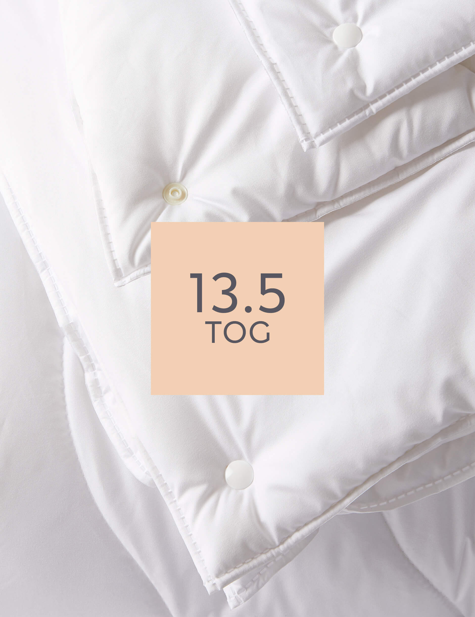 M&S Collection Touch of Silk 13.5 Tog All Season Duvet - SGL - White, White