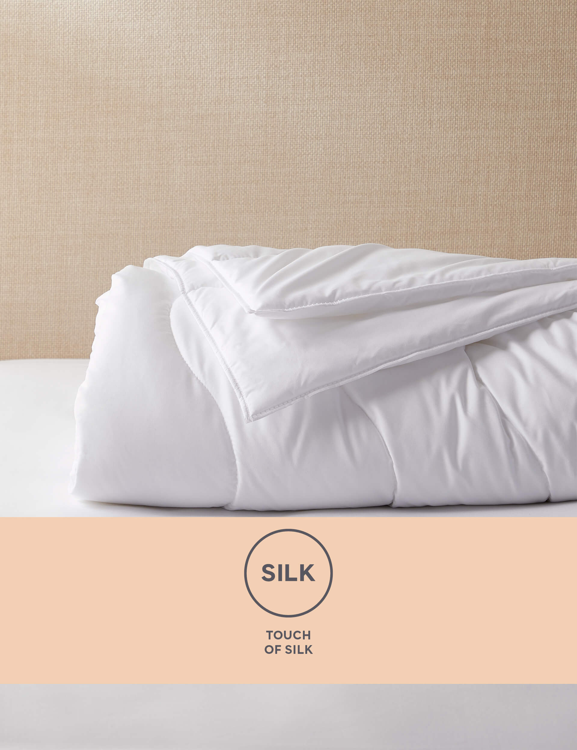 M&S Collection Touch of Silk 2.5 Tog Duvet - 5FT - White, White