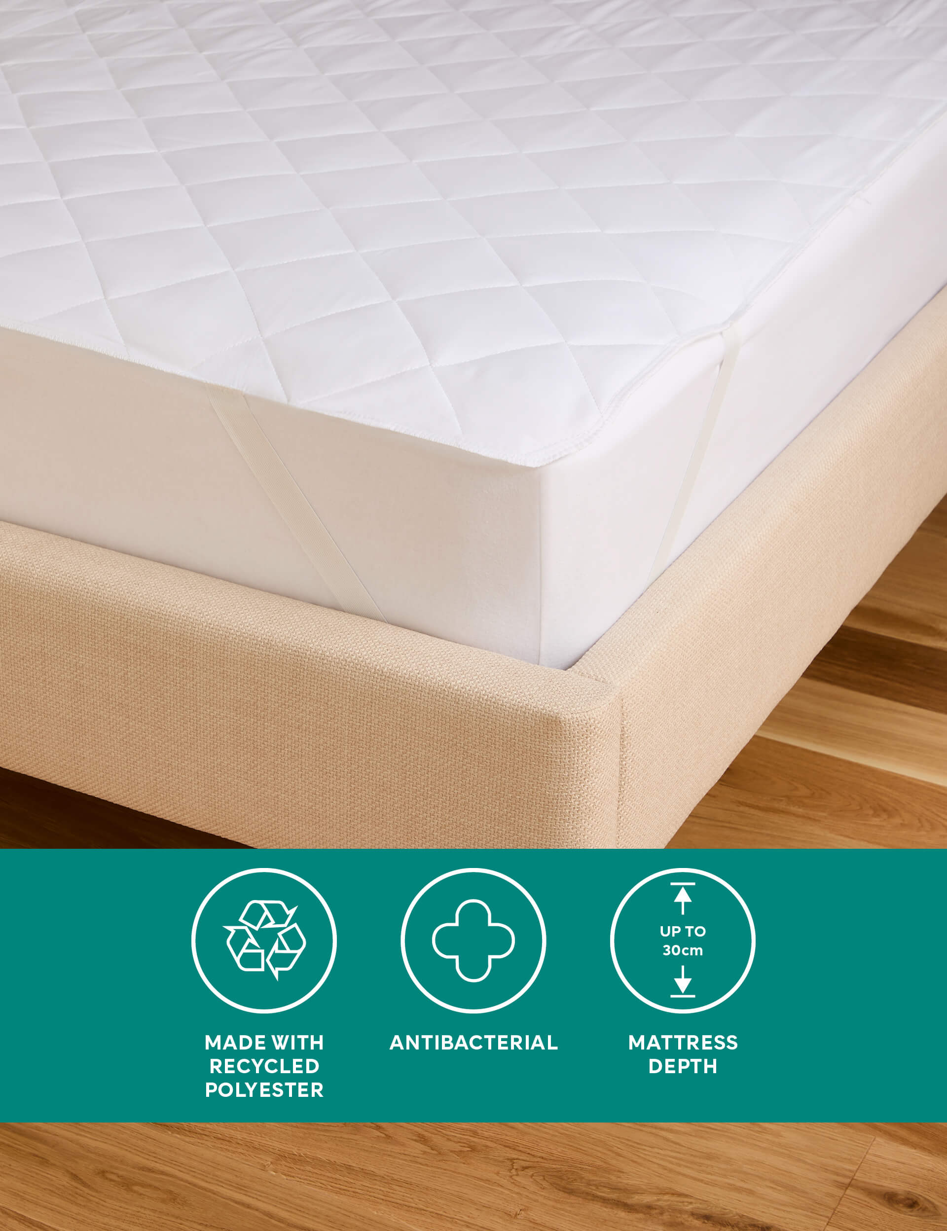 M&S Collection Simply Protect Mattress Protector - 6FT - White, White