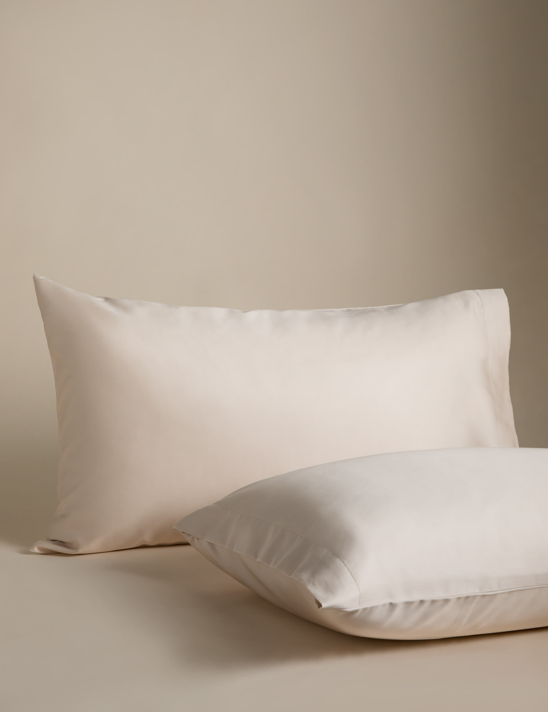 M&S Collection Pure Cotton Sateen 400 Thread Count Bedding Set - 6FT - Neutral, Neutral,Honey