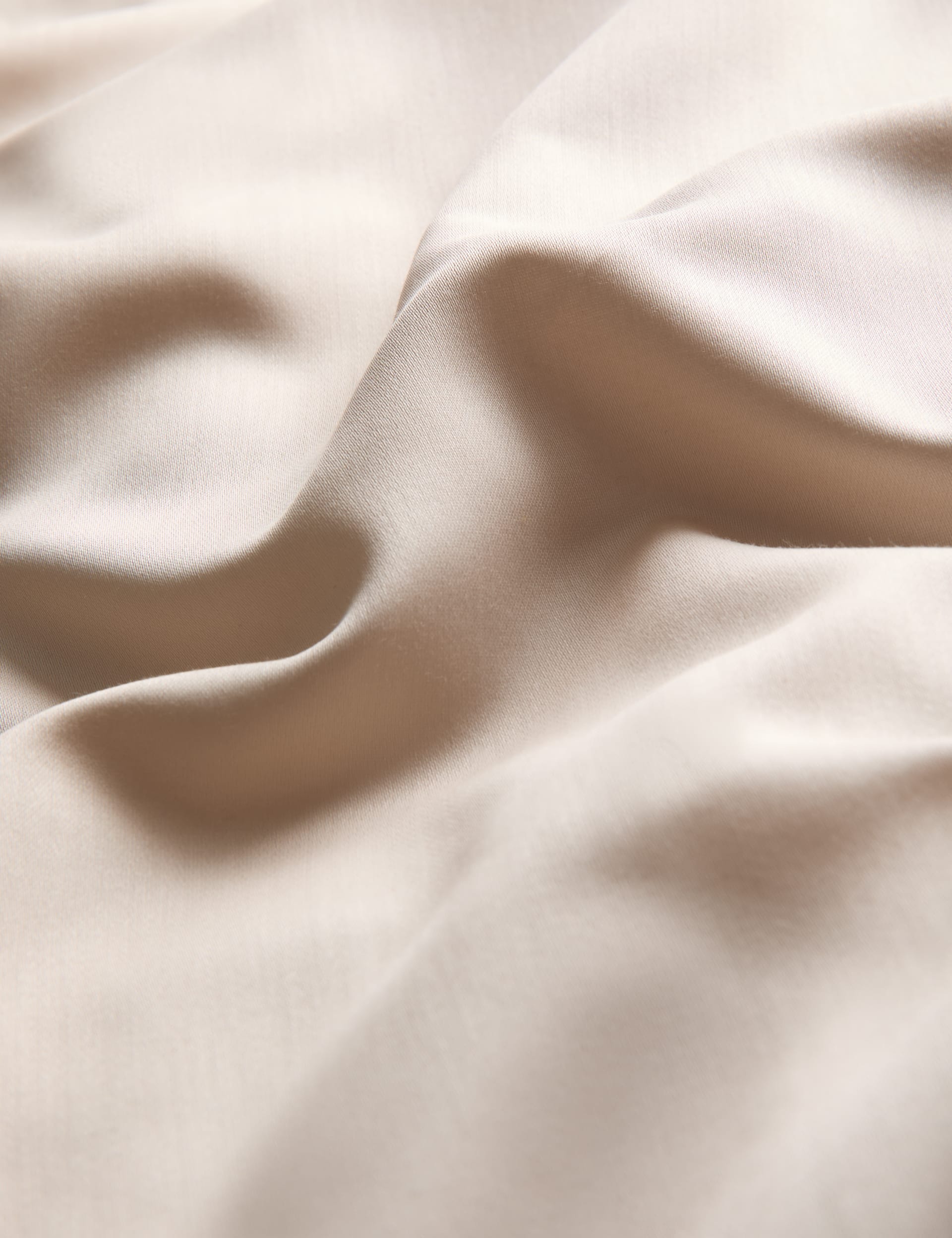 M&S Collection Egyptian Cotton Sateen 400 Thread Count Extra Deep Fitted Sheet - SGL - Neutral, Hone