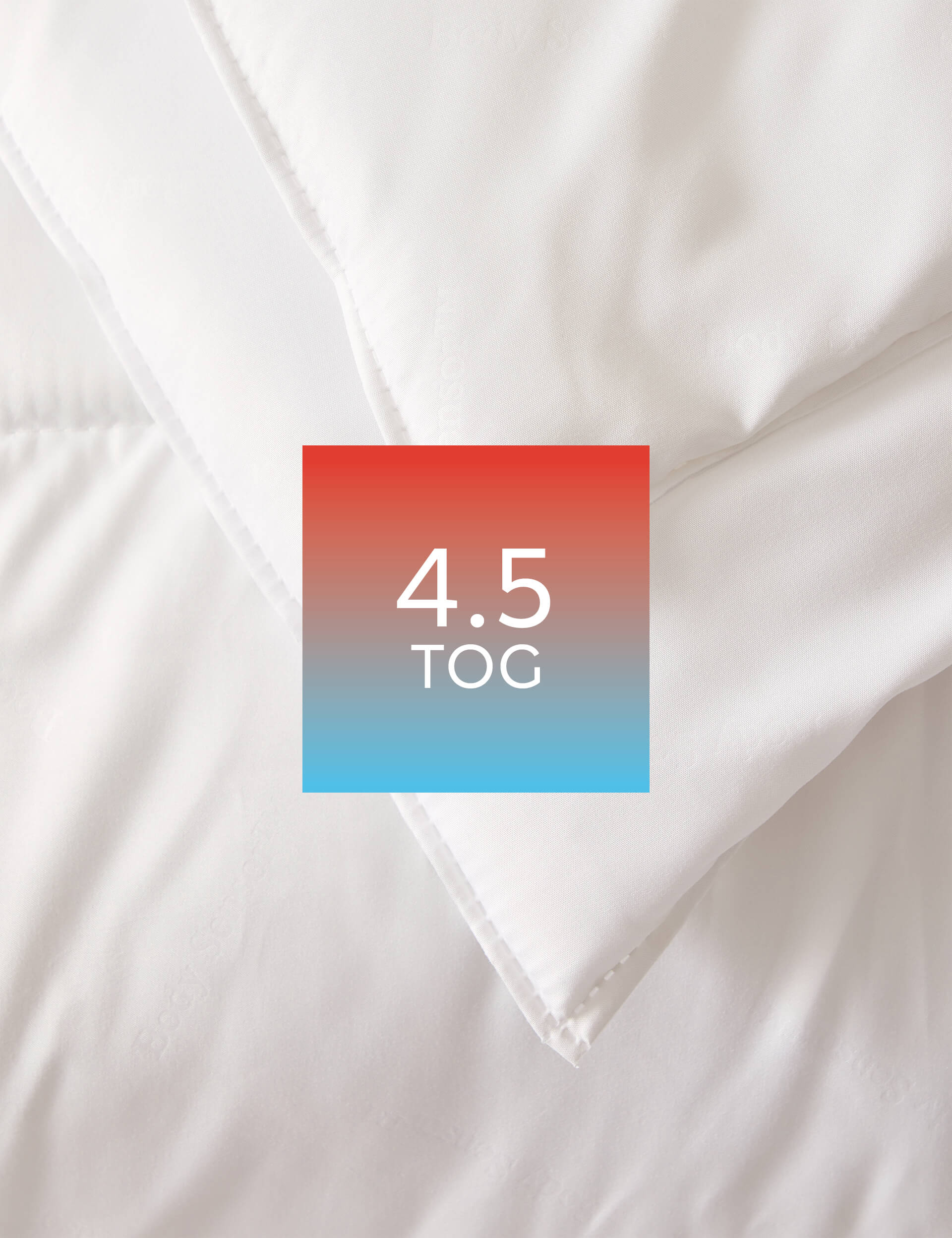 Body Sensor Body Temperature Control 4.5 Tog Duvet - 5FT - White, White