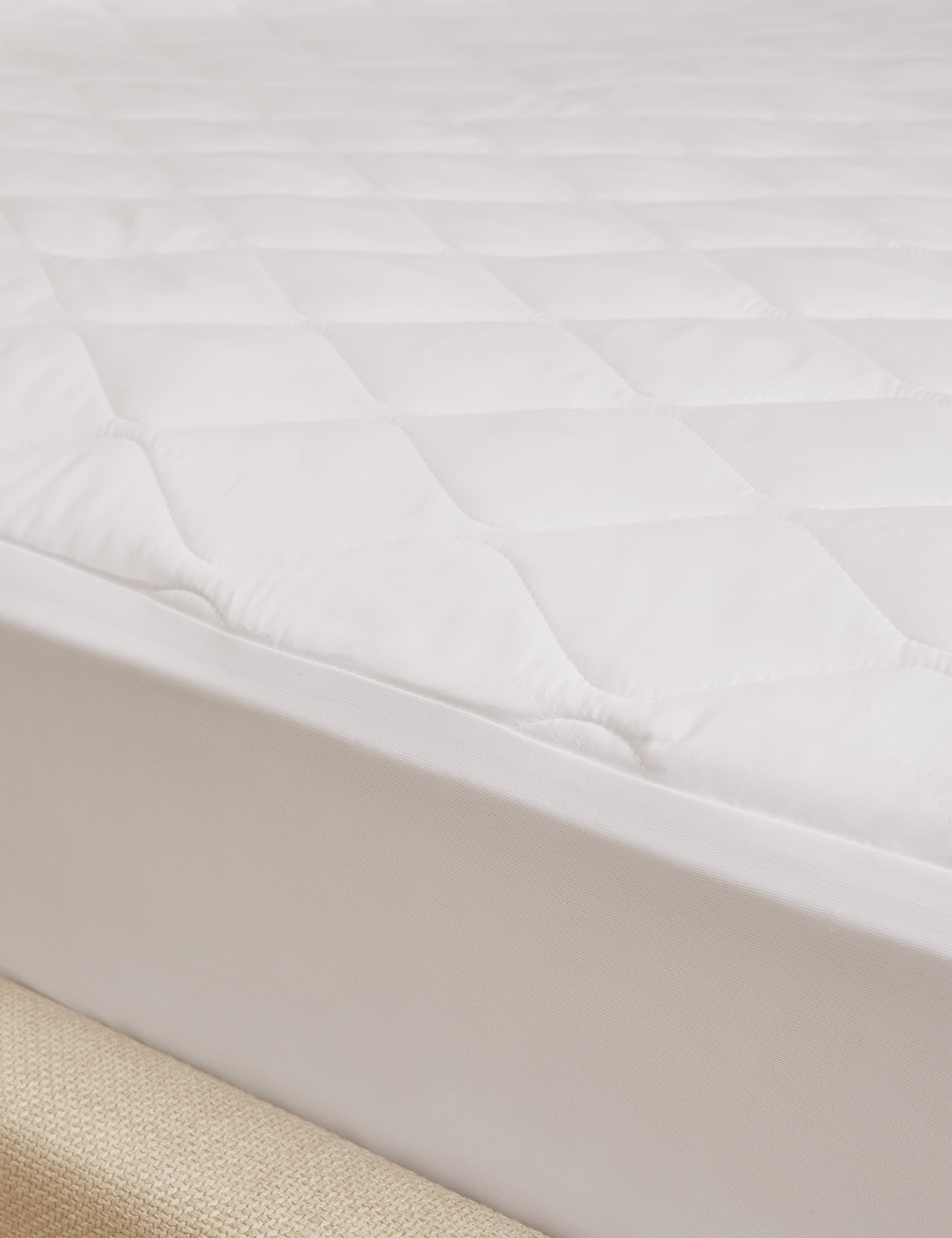 Body Sensor Body Temperature Control Extra Deep Mattress Protector - DBL - White, White