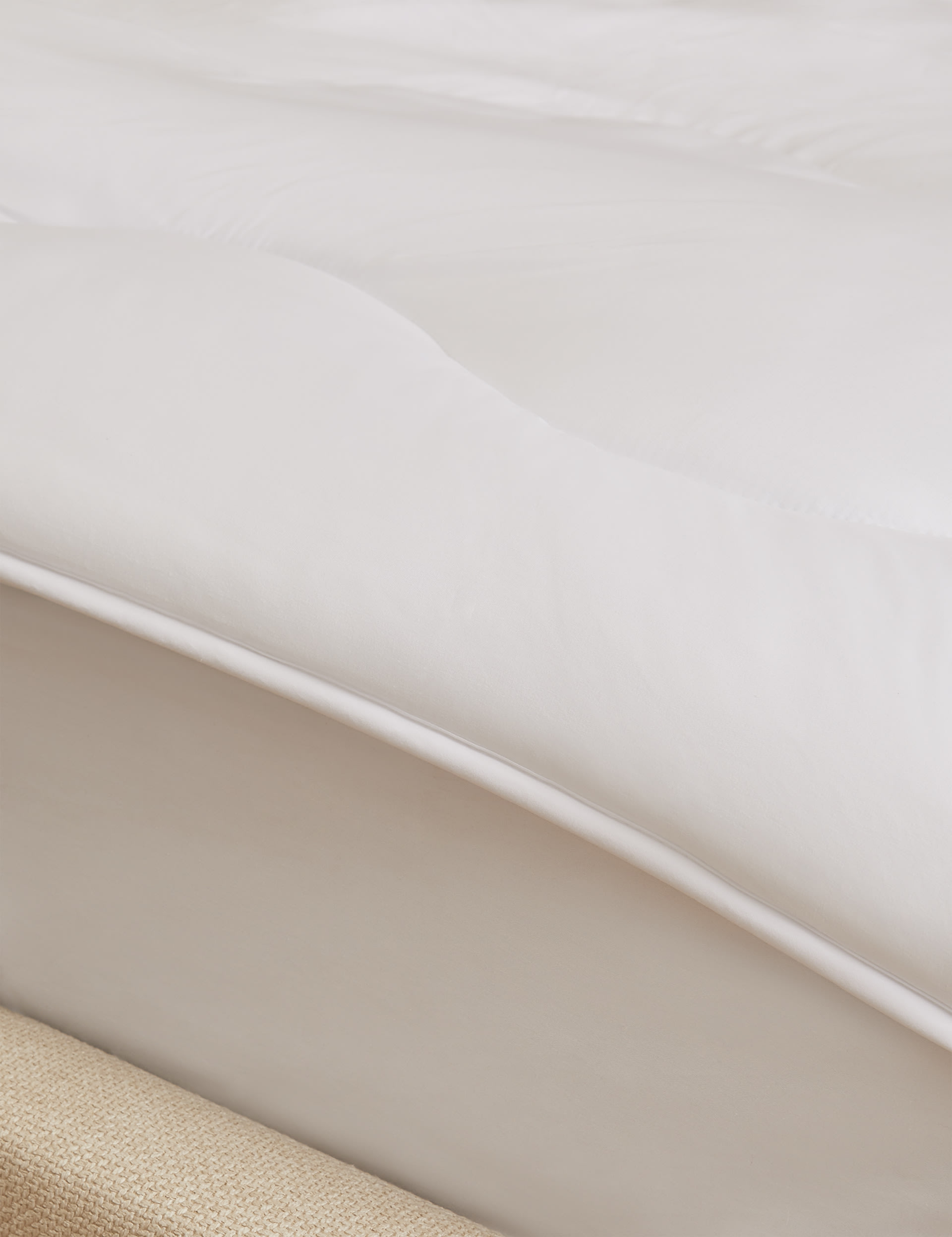 M&S Collection Supremely Washable Mattress Topper - SGL - White, White