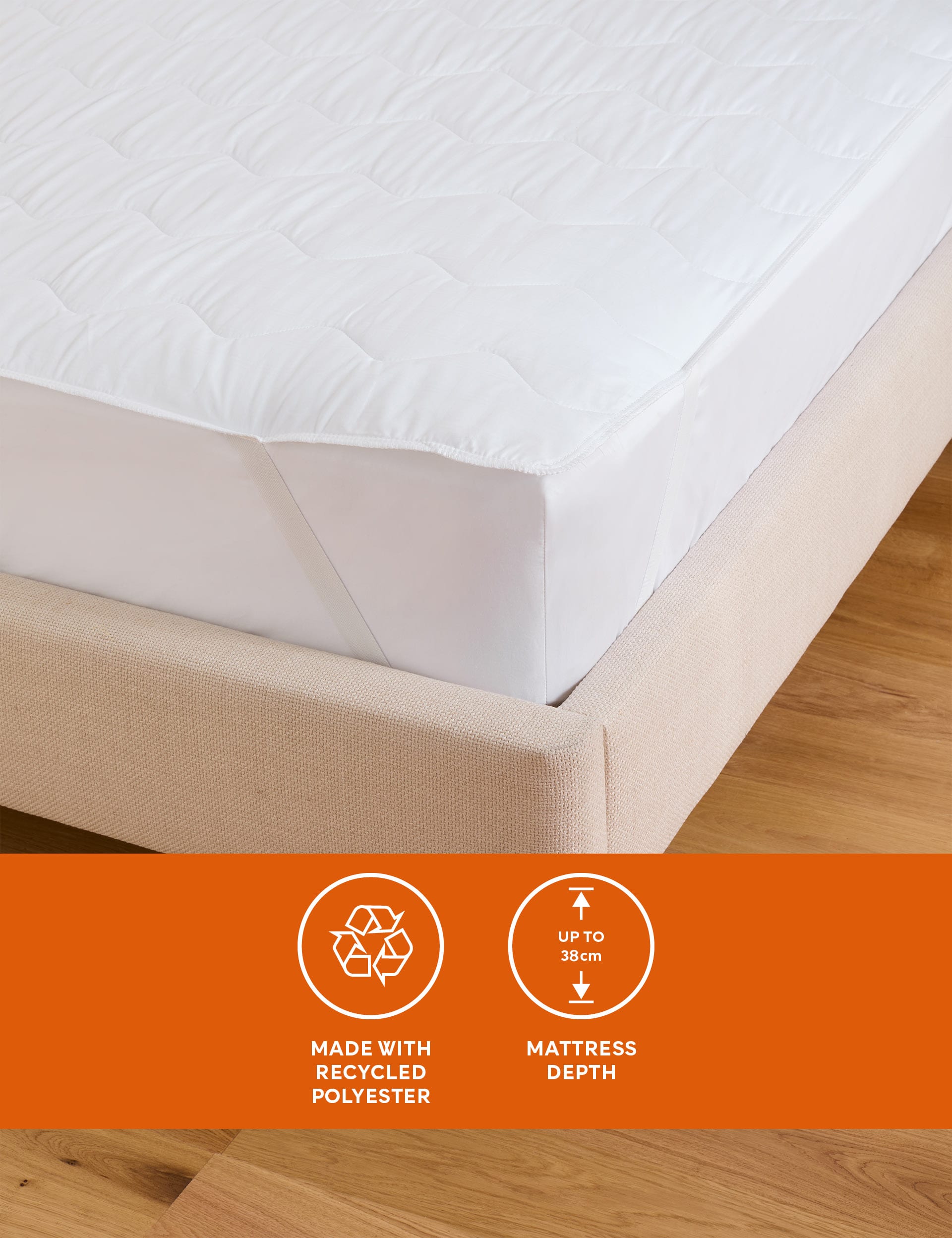 M&S Collection Warm & Toasty Extra Deep Mattress Protector - SGL - White, White