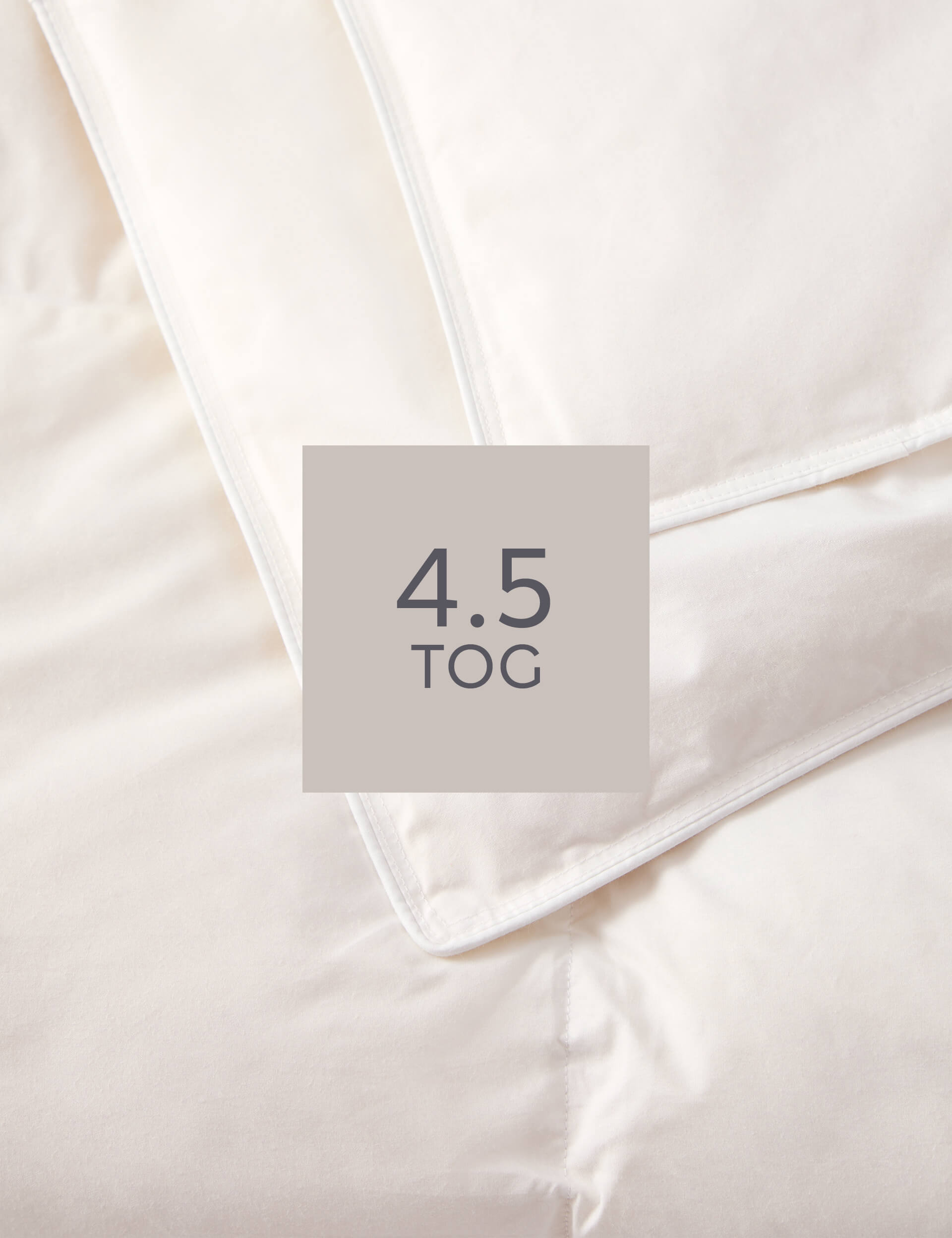 M&S Collection Duck Feather & Down 4.5 Tog Duvet - SGL - White, White