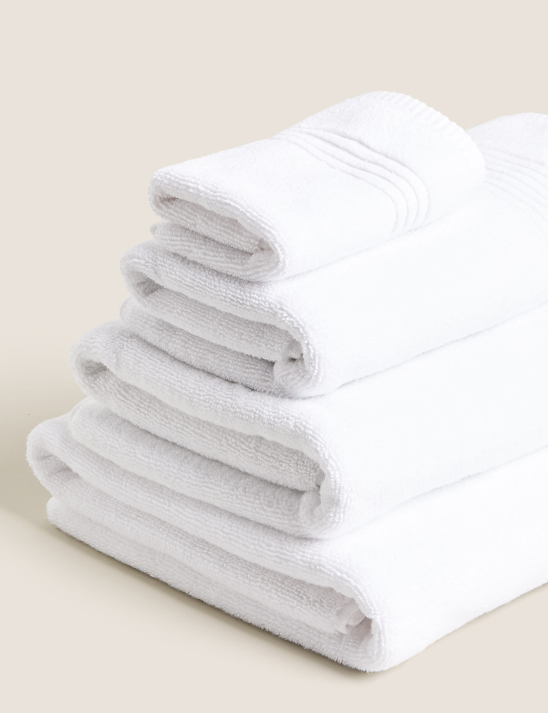 M&S Collection Egyptian Cotton Luxury Heavyweight Towel - 2FACE - White, Duck Egg,White,Silver Grey,