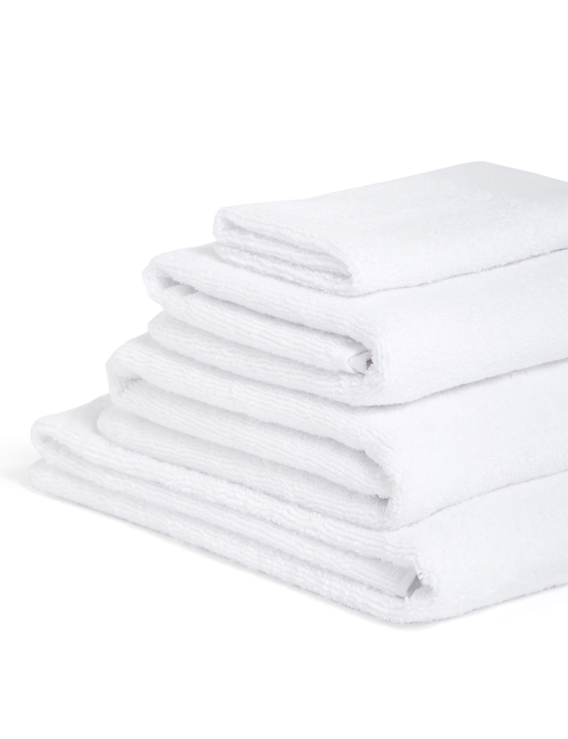 M&S Collection Pure Cotton Everyday Towel - EXL - White, Silver Grey,White