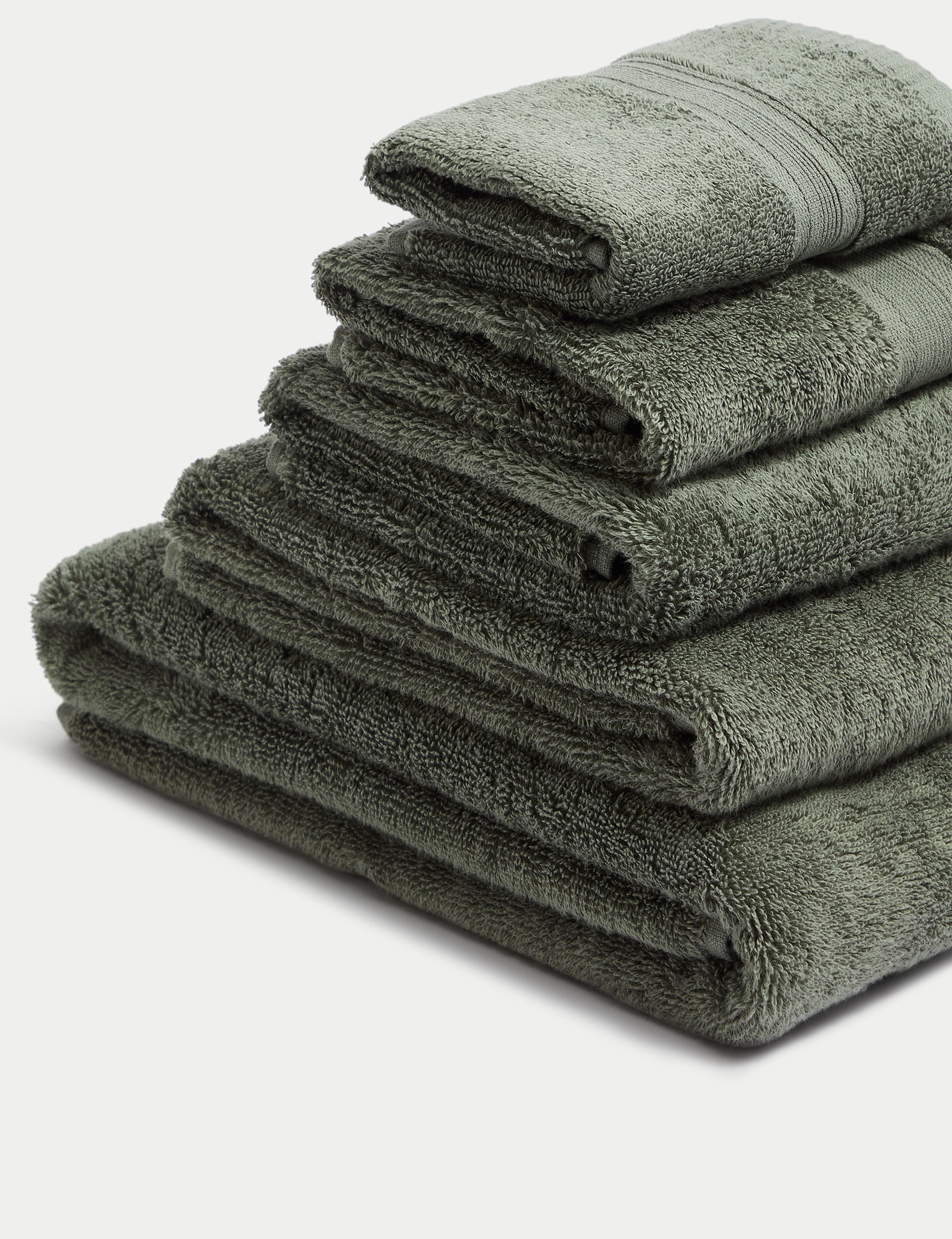 M&S Collection Ultimate Super Soft Pure Cotton Towel - HAND - Moss Green, Cherry Red,Midnight,Walnut