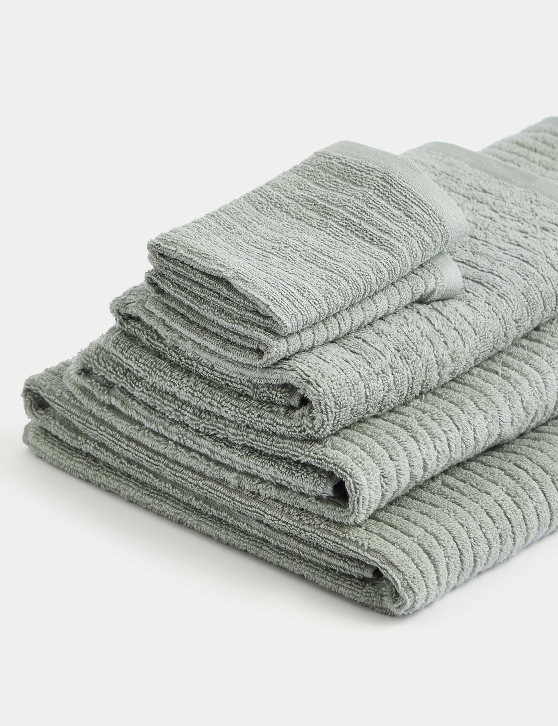 M&S Collection Pure Cotton Quick Dry Towel - BATH - Duck Egg, Chambray,Sage,Clay,Stone,White,Silver 