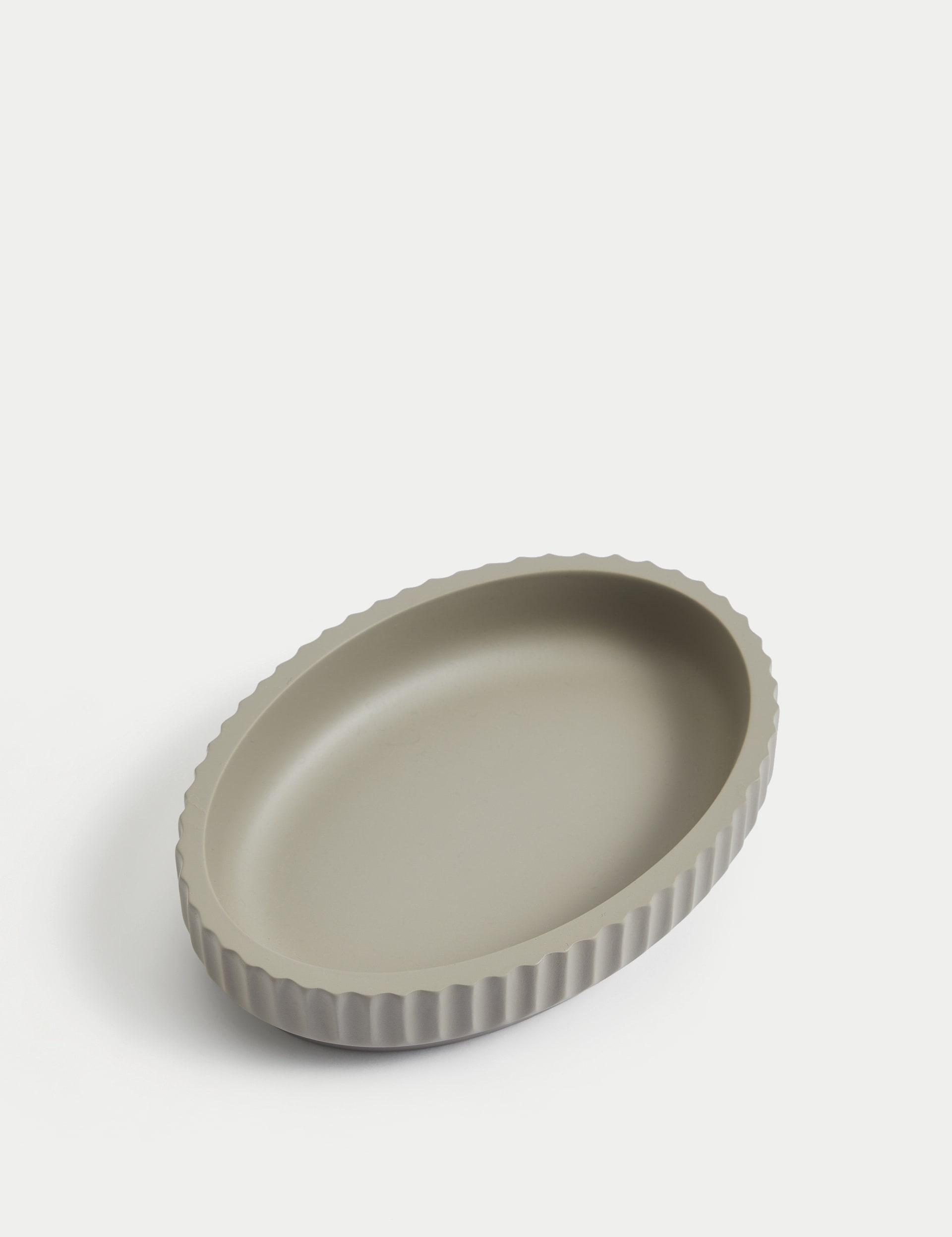 M&S Collection Ribbed Resin Soap Dish - Putty, Putty