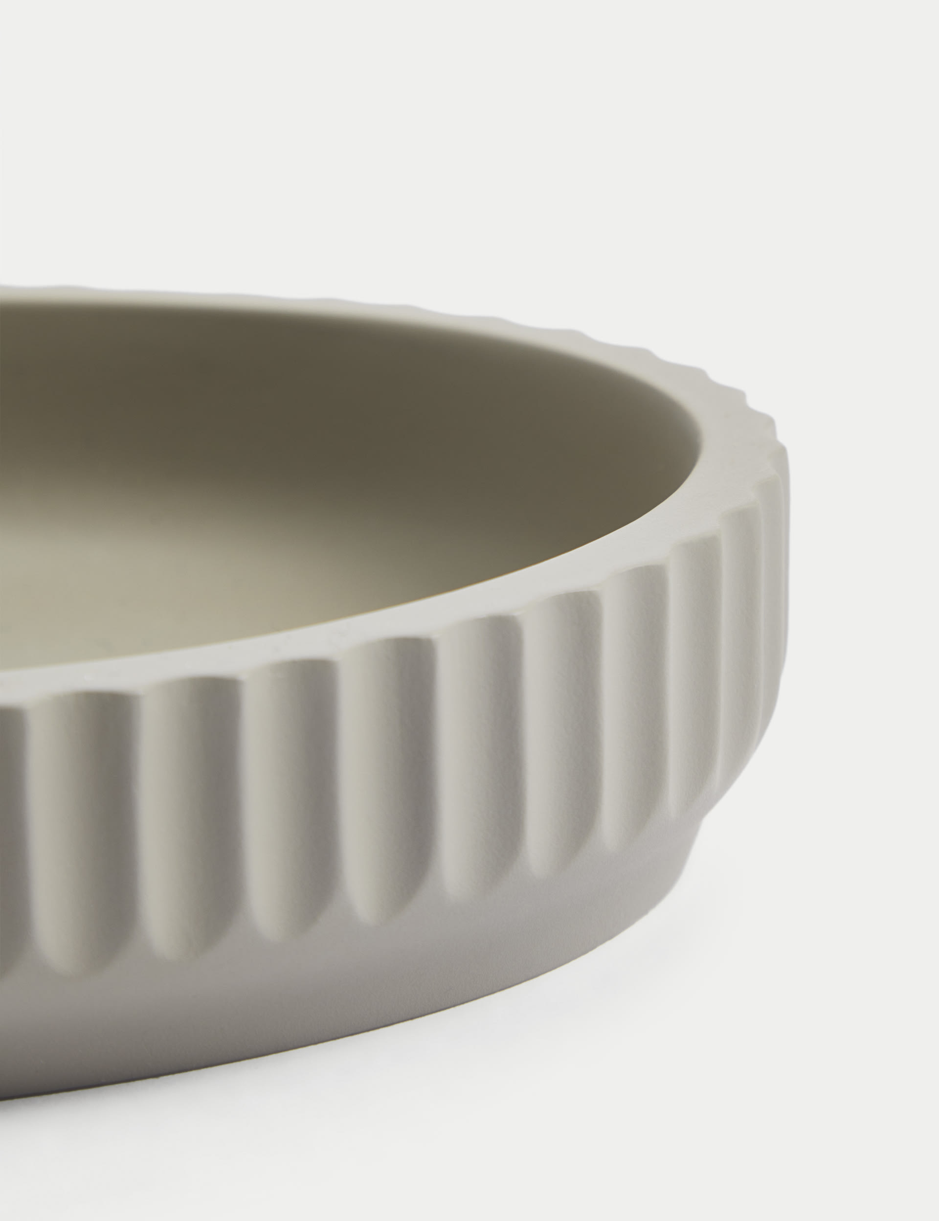 M&S Collection Ribbed Resin Soap Dish - Putty, Putty