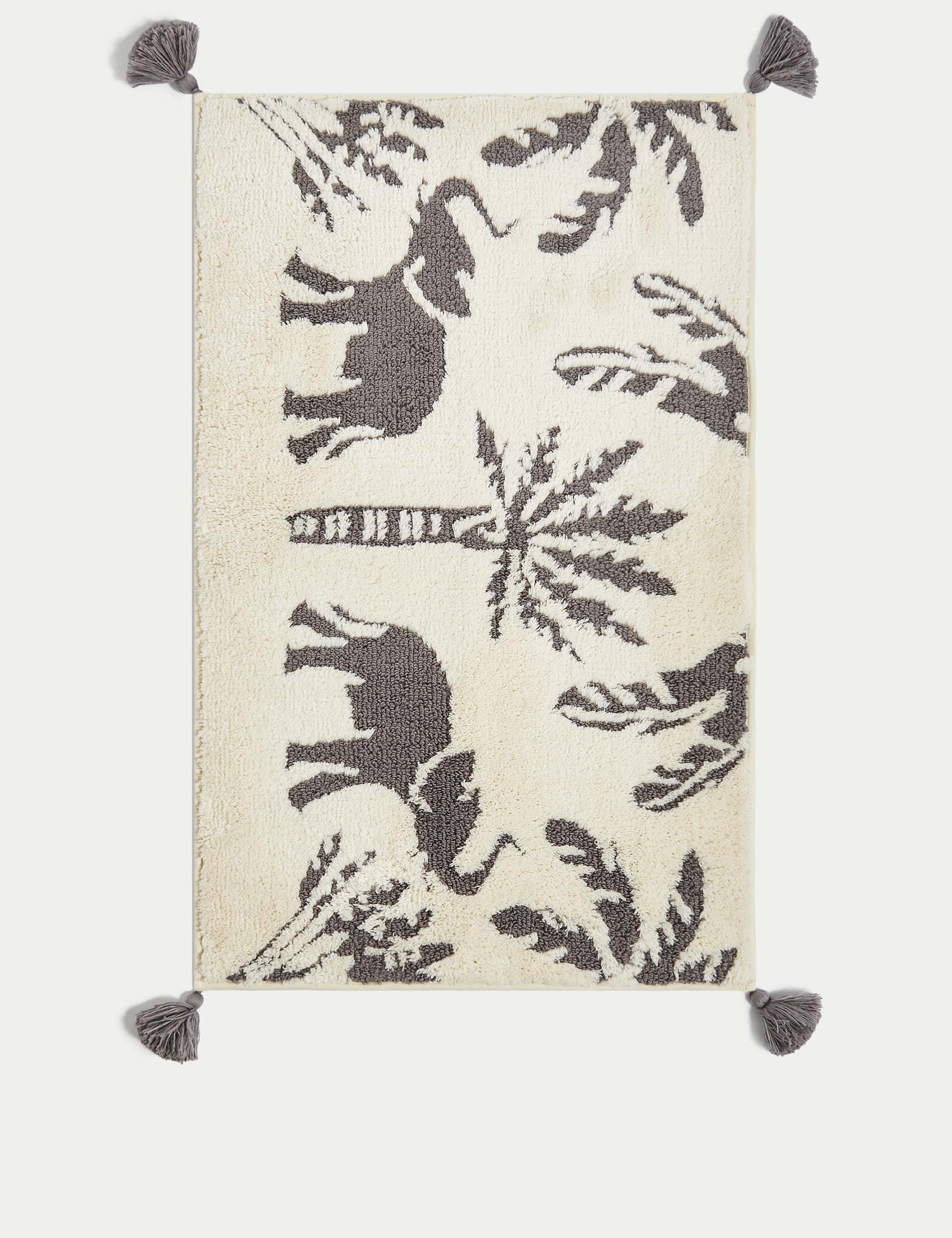 M&S Collection Cotton Blend Elephant Bath Mat - Charcoal, Charcoal