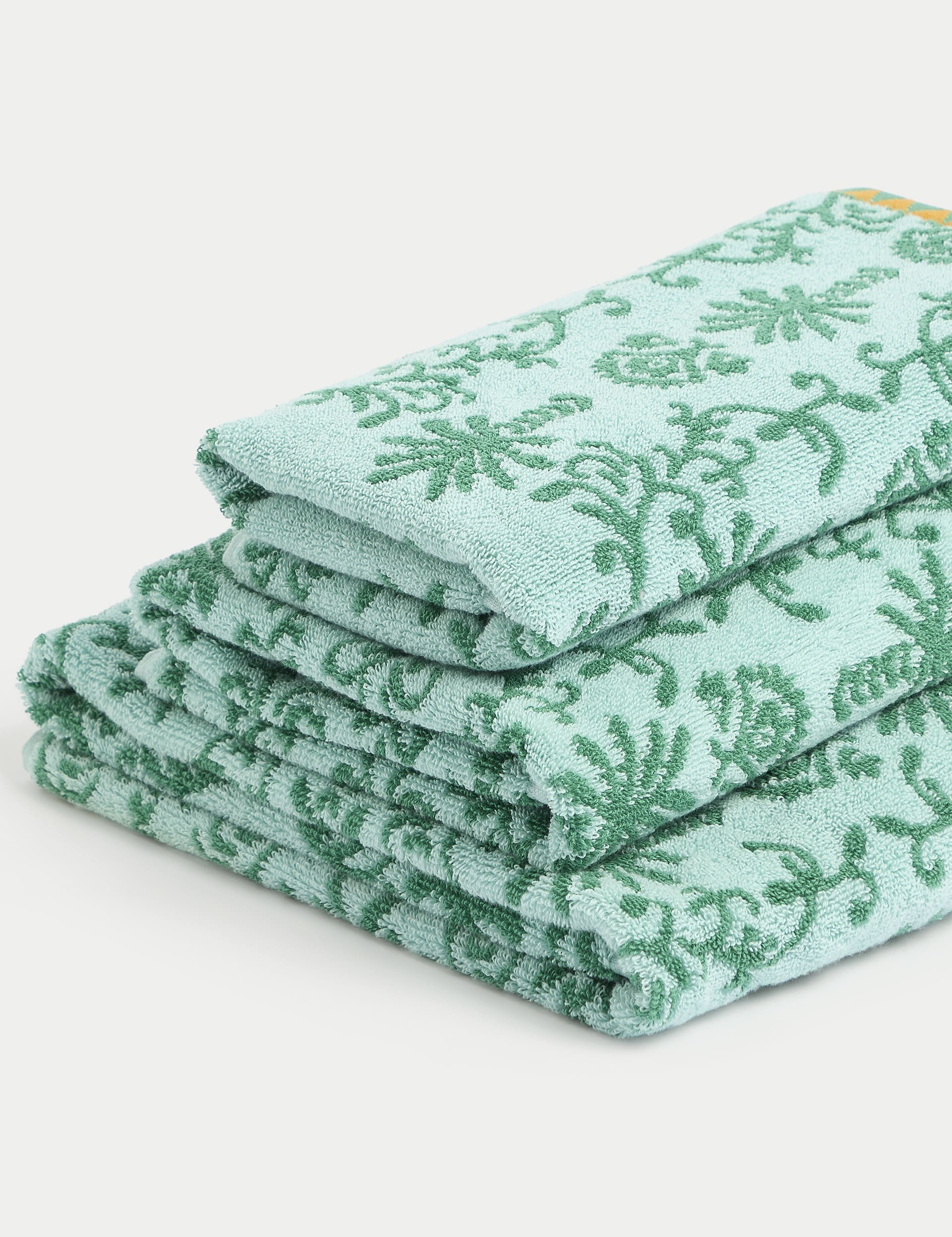 M&S Collection Pure Cotton Palm Towel - EXL - Light Turquoise, Light Turquoise