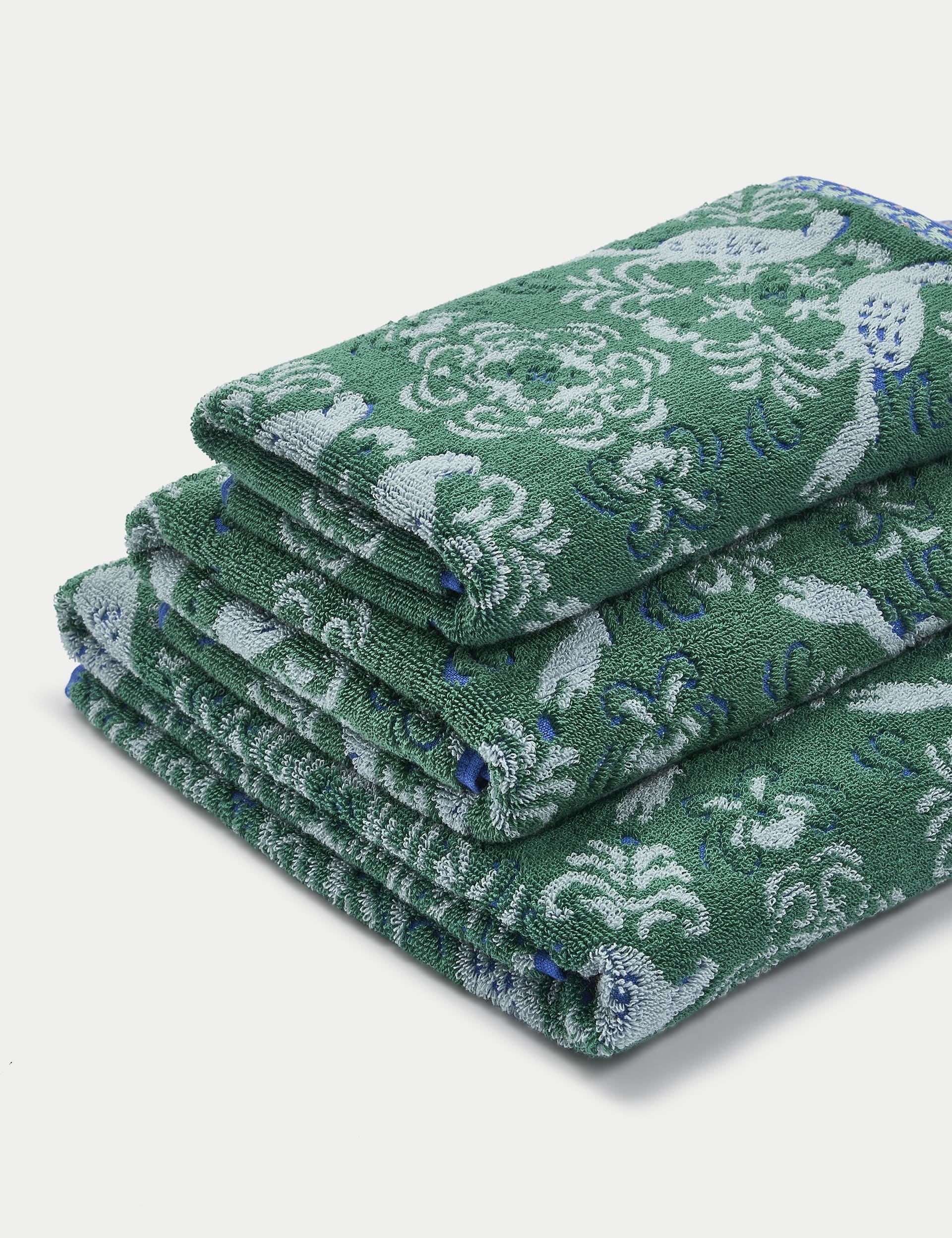 M&S Collection Pure Cotton Parrot Towel - BATH - Green Mix, Green Mix