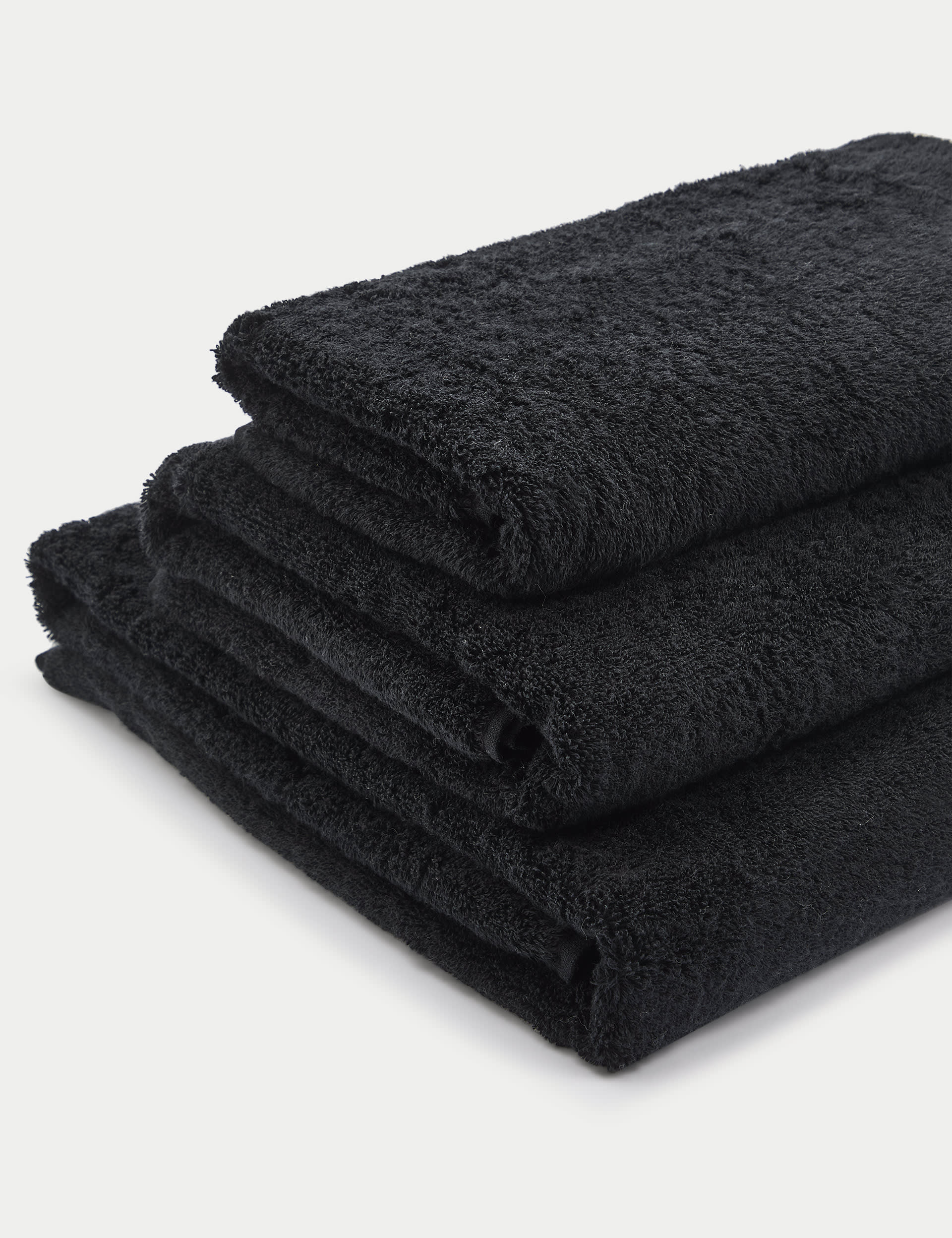 M&S Collection Pure Cotton Blanket Stitch Towel - BATH - Black Mix, Neutral,Natural Mix,Green Mix,Bl