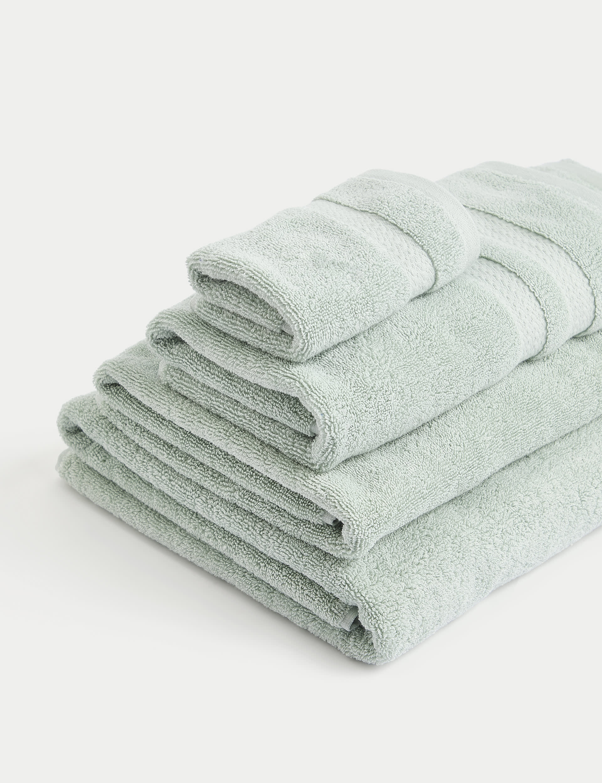 Autograph Pure Cotton Retreat Towel - 2FACE - Light Duck Egg, Taupe,White,Sage Green,Charcoal,Light 