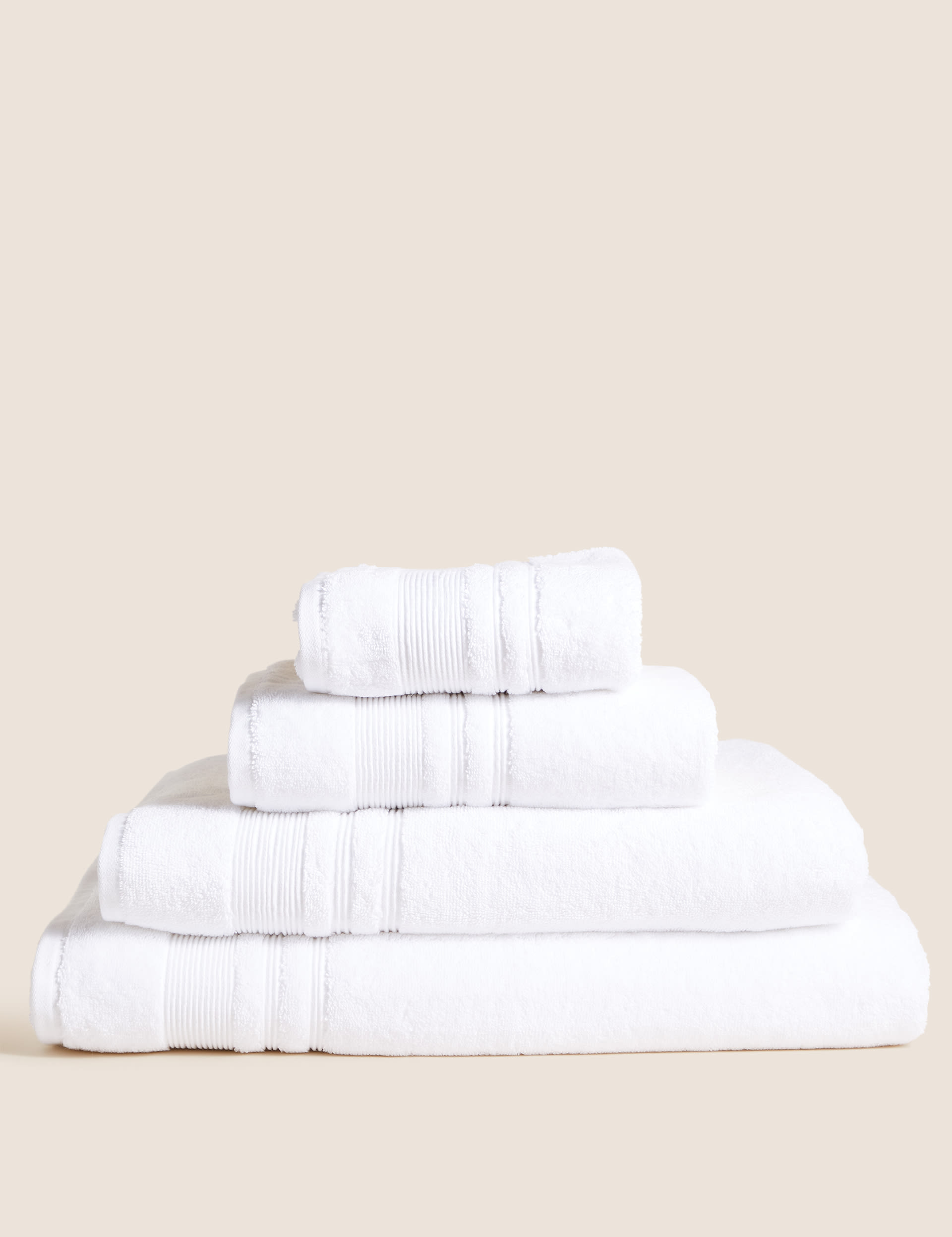 M&S Collection Super Plush Pure Cotton Towel - HAND - White, White