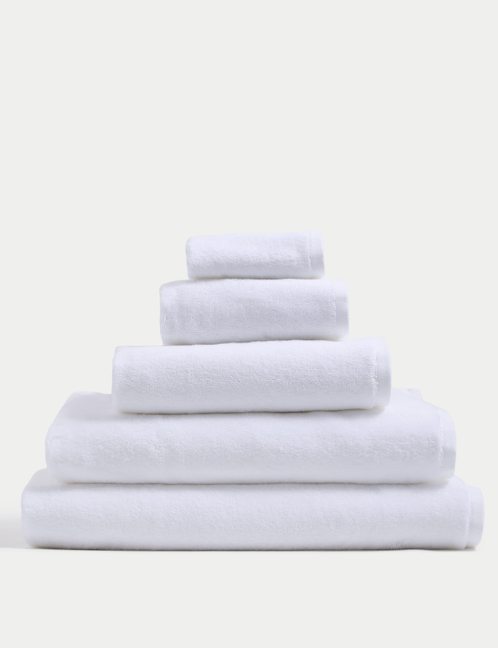 M&S Collection Pure Organic Cotton Towel - EXL - White, White,Seafoam