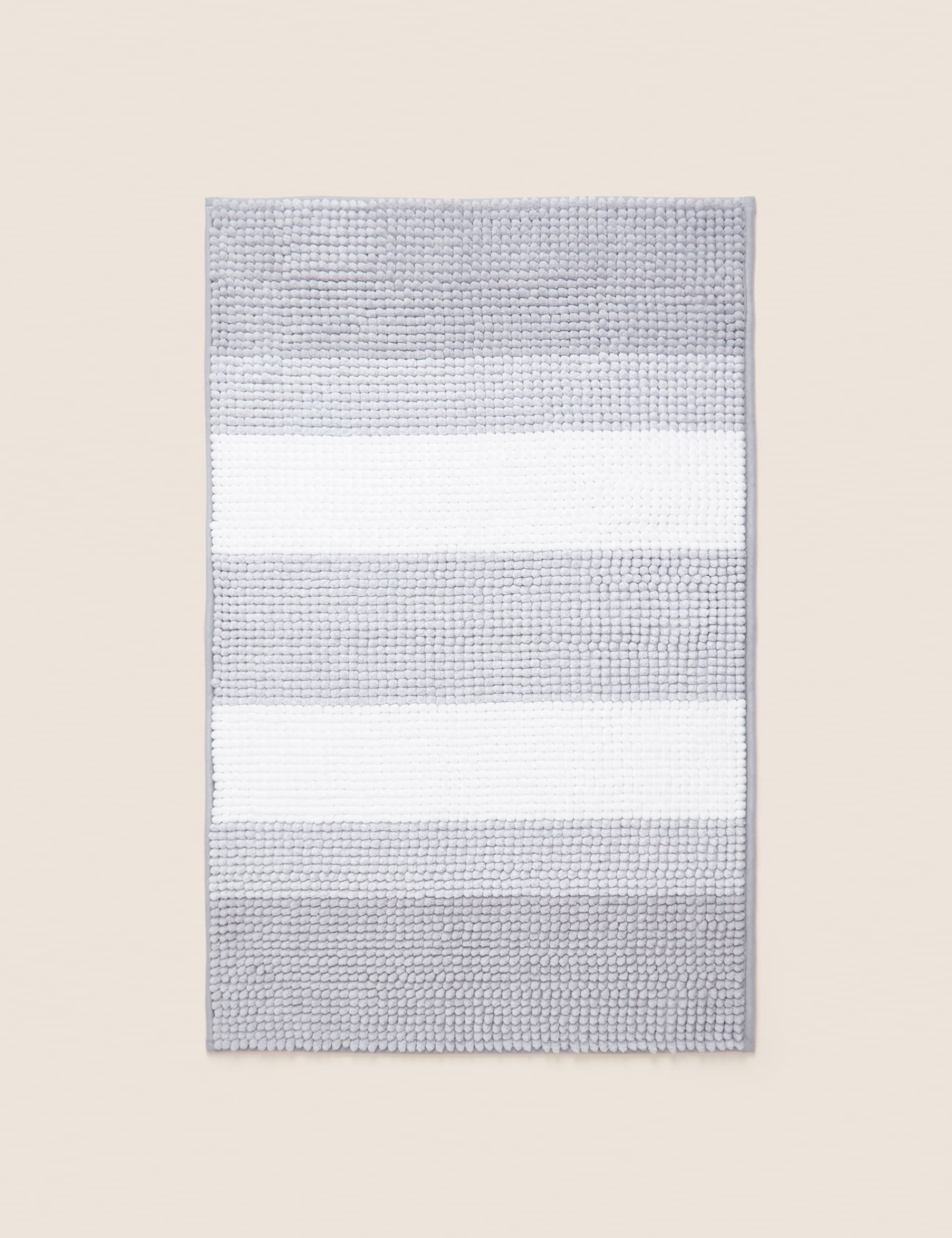 M&S Collection Bobble Striped Bath Mat - Silver Grey, Natural,Charcoal,Duck Egg,Silver Grey,Navy