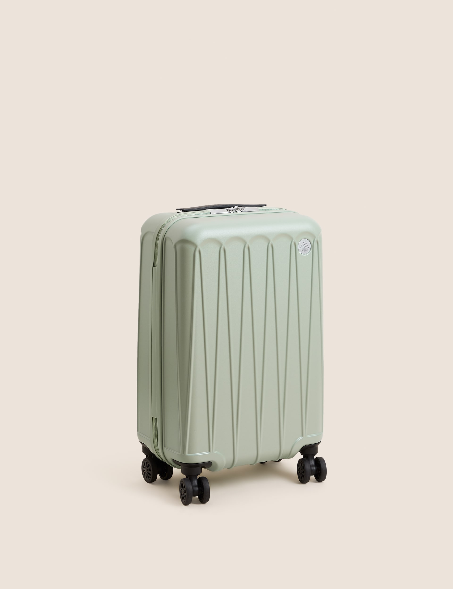 M&S Collection Amalfi 4 Wheel Hard Shell Cabin Suitcase - Sage Green, Blue,Sage Green,Dusty Pink,Pebble,Yellow