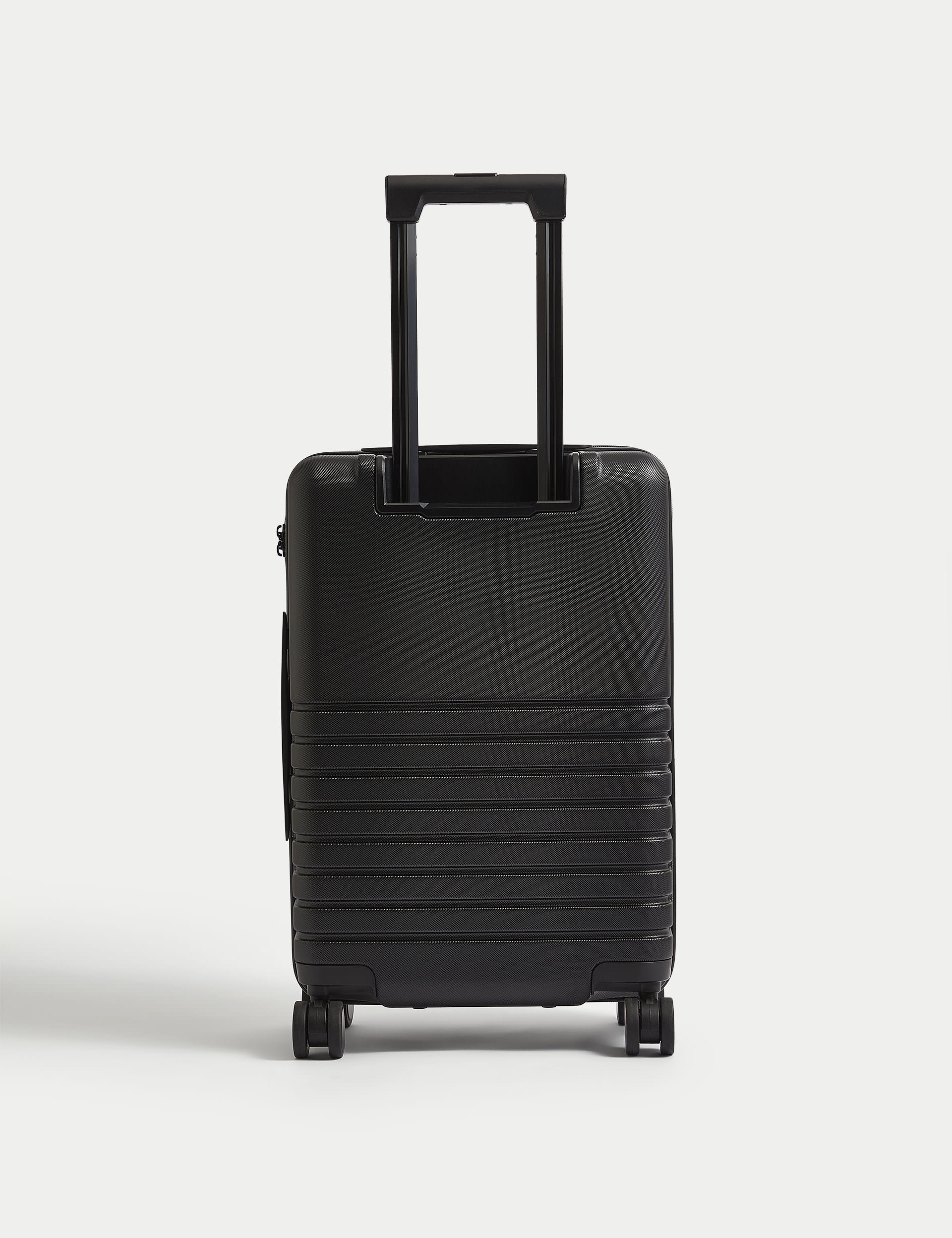 M&S Collection Hybrid 4 Wheel Hard Shell Cabin Suitcase - Black, Black