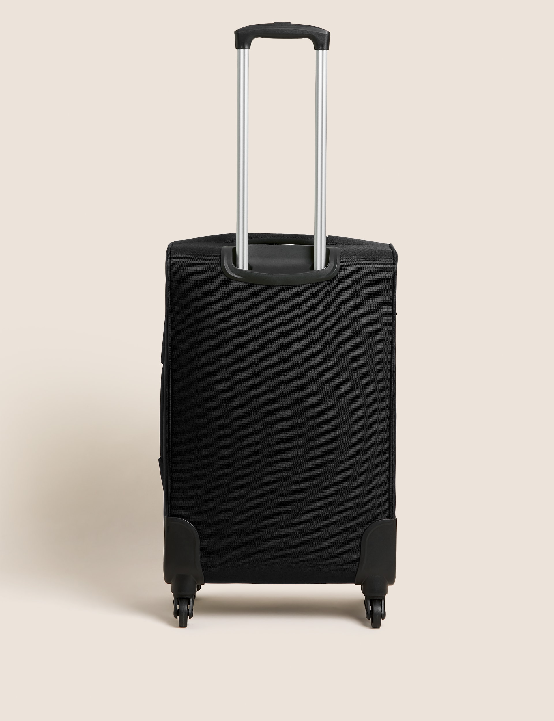 M&S Collection Palma 4 Wheel Soft Medium Suitcase - Black, Black,Navy