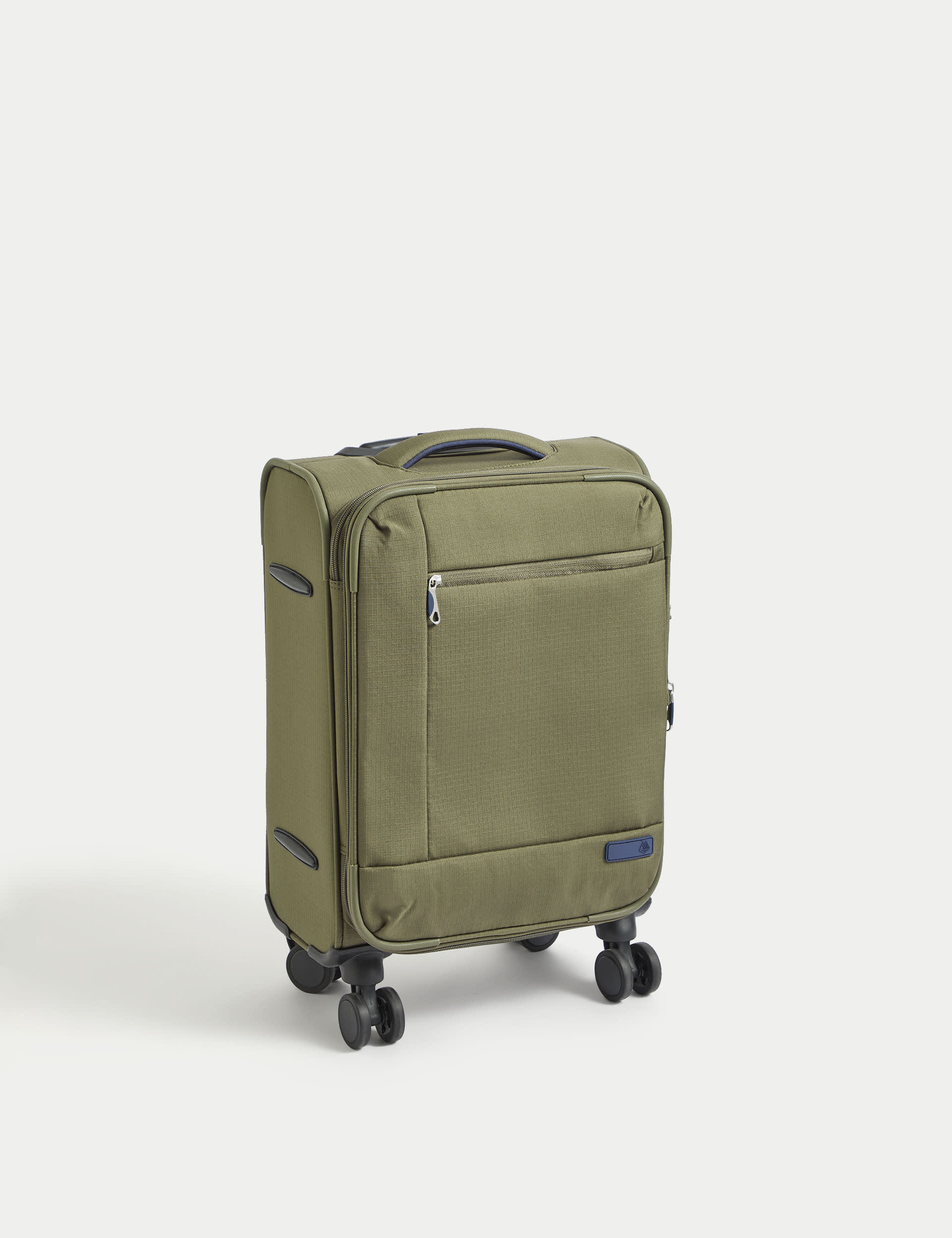 M&S Collection Seville 4 Wheel Soft Cabin Suitcase - Khaki, Grey,Navy,Black,Khaki