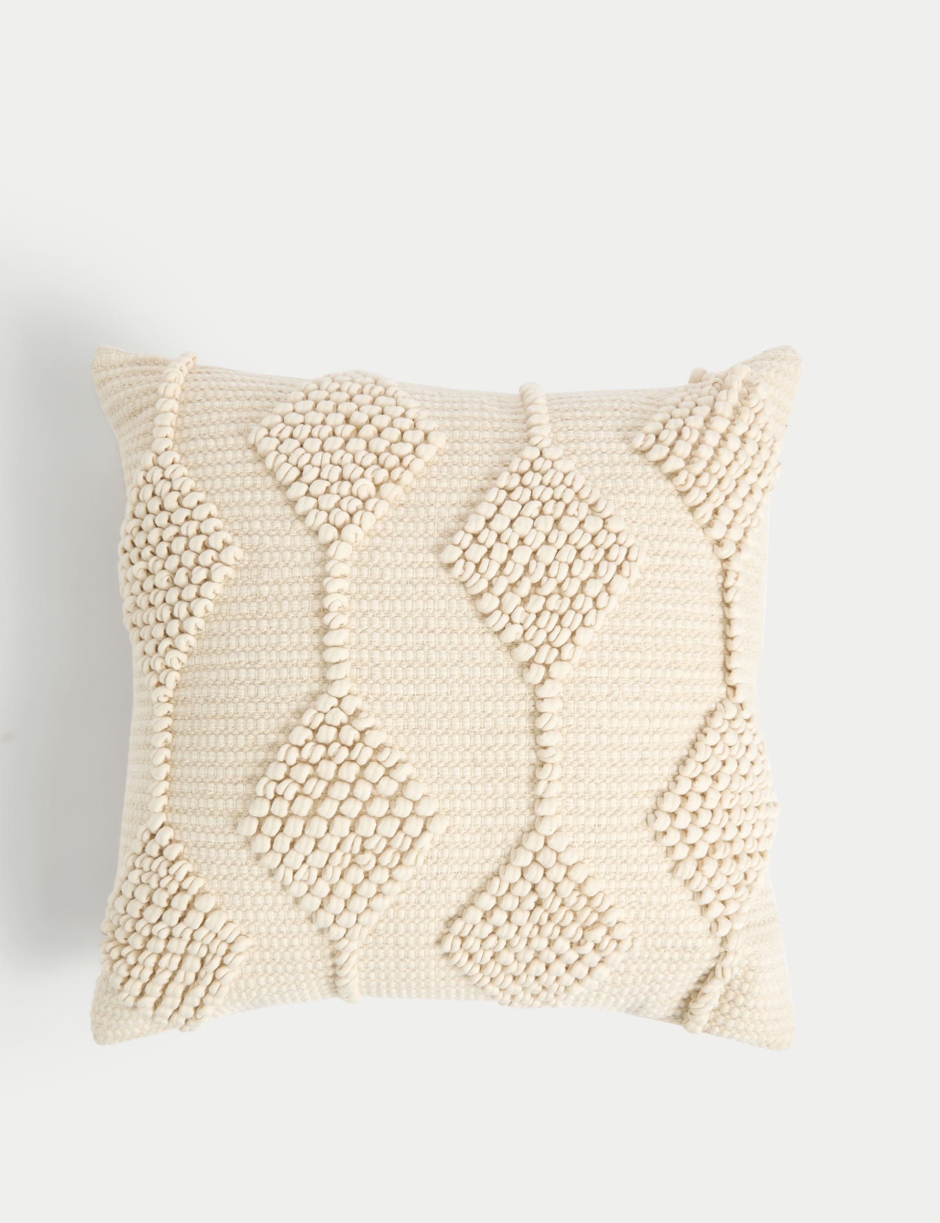 M&S Collection Pure Cotton Geometric Embroidered Cushion - Neutral, Neutral