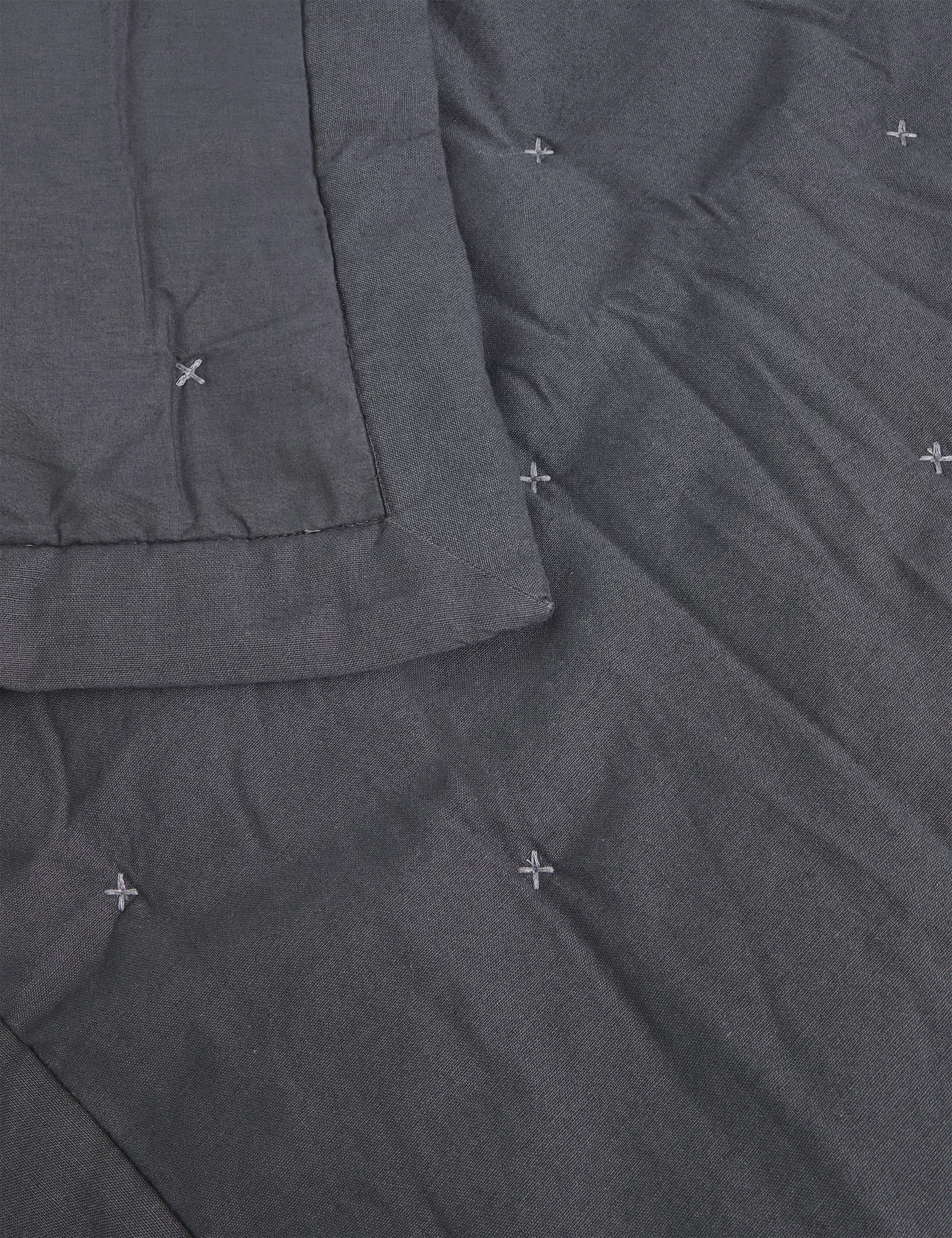 M&S X Fired Earth Cotton with Linen Bedspread - MED - Charcoal, Dragons Blood,Weald Green,Under The 