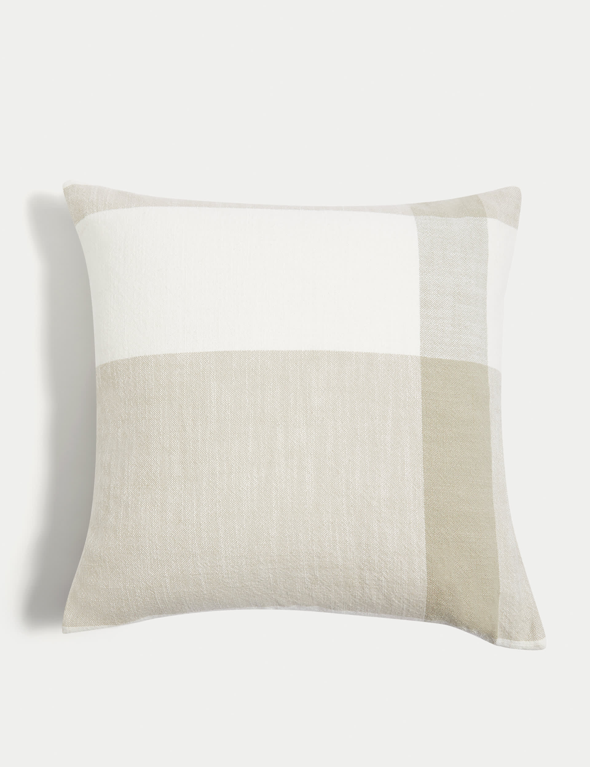 M&S Collection Pure Cotton Checked Cushion - Grey Mix, Grey Mix