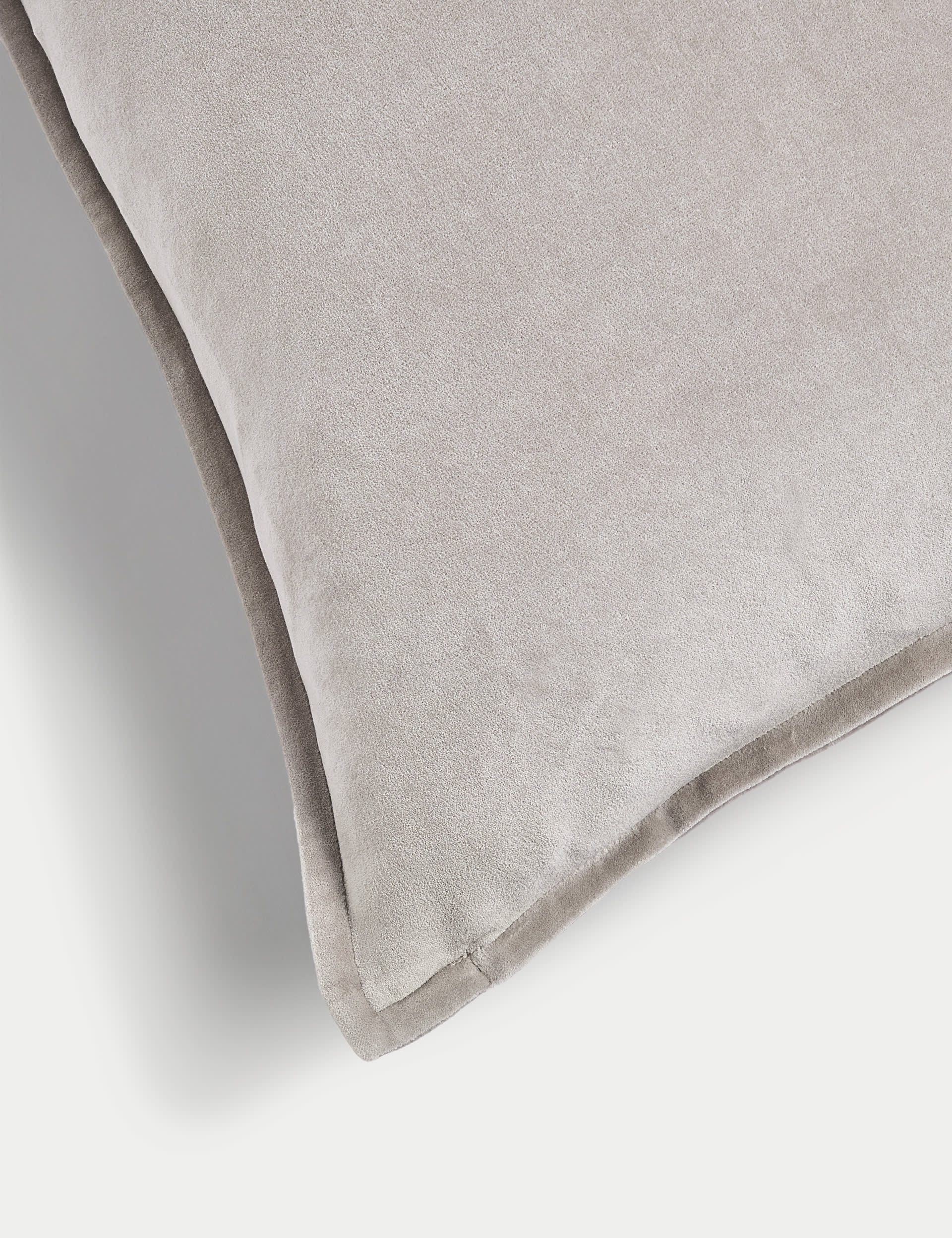 M&S Collection Velvet Large Cushion - Grey, Grey