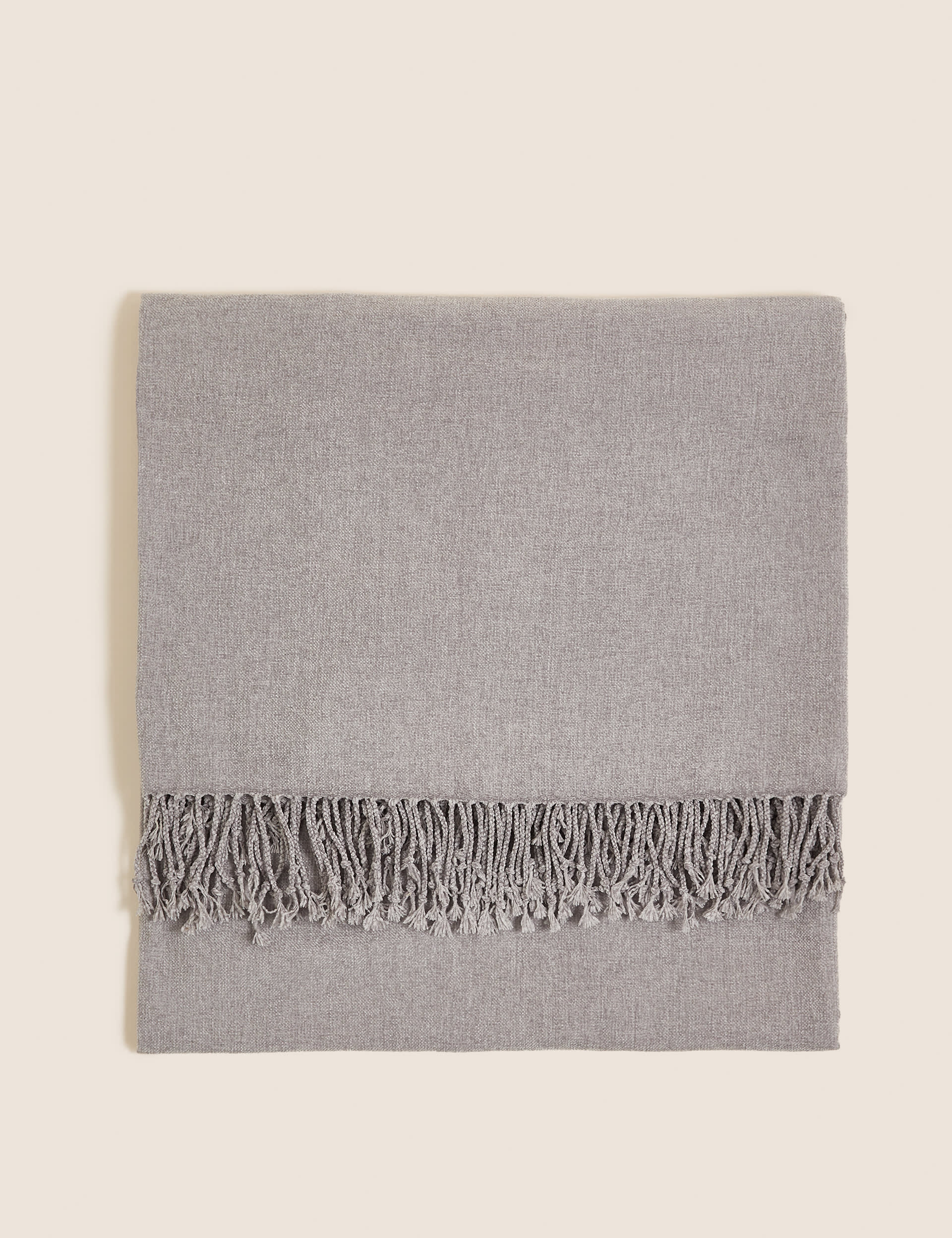 M&S Collection Chenille Plain Throw - Light Grey, Light Grey