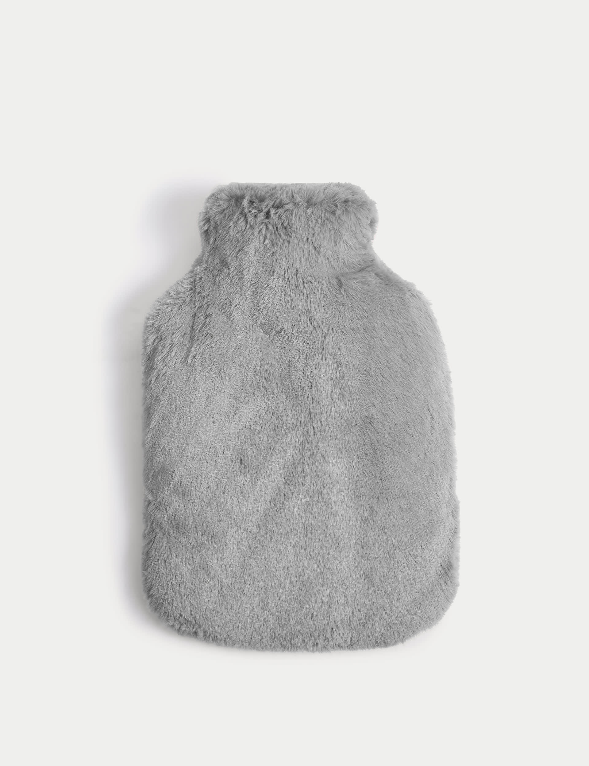 M&S Collection Supersoft Faux Fur Hot Water Bottle - Light Grey, Light Navy,Neutral,Light Grey,Rust