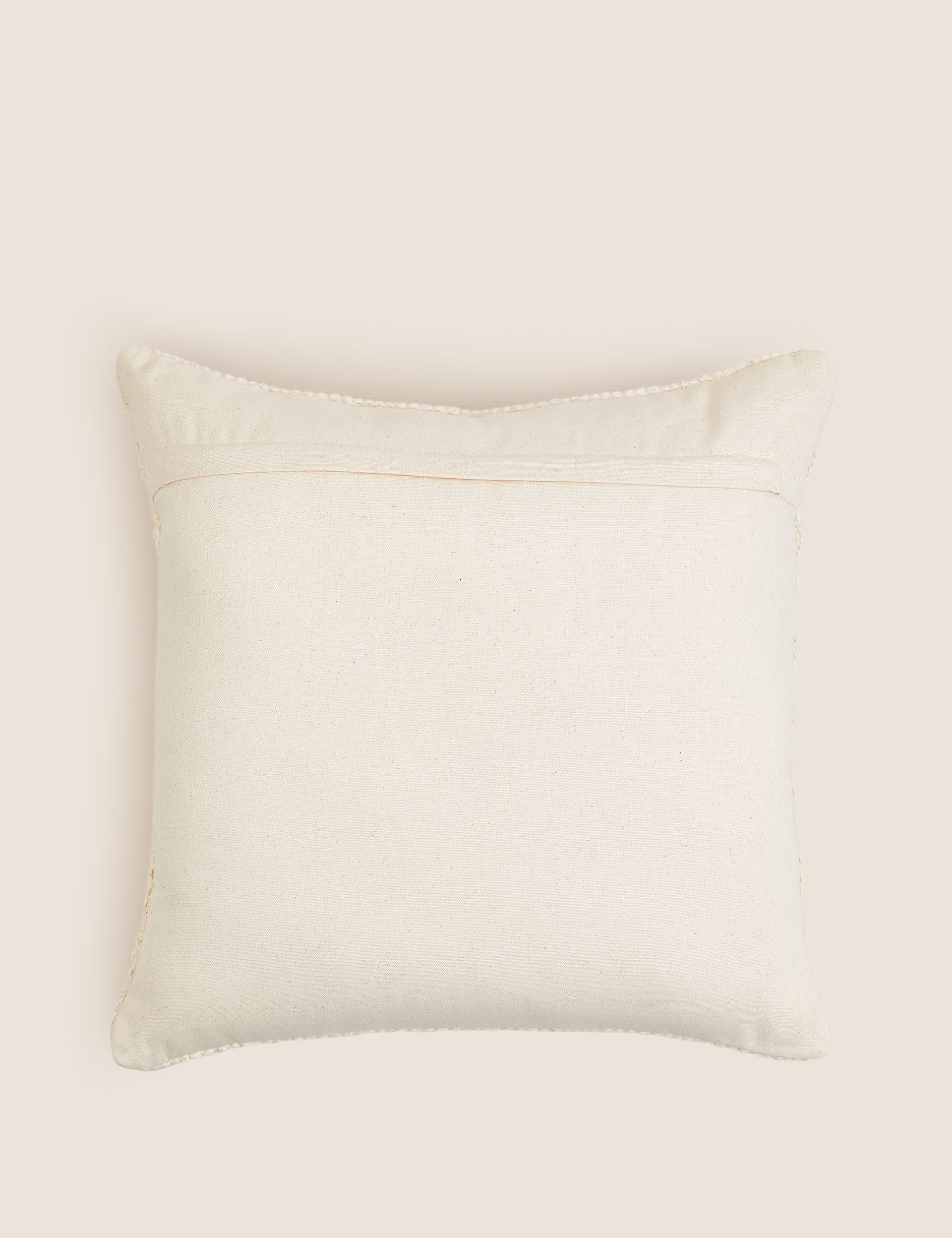 M&S Collection Pure Cotton Checked Cushion - Natural, Natural