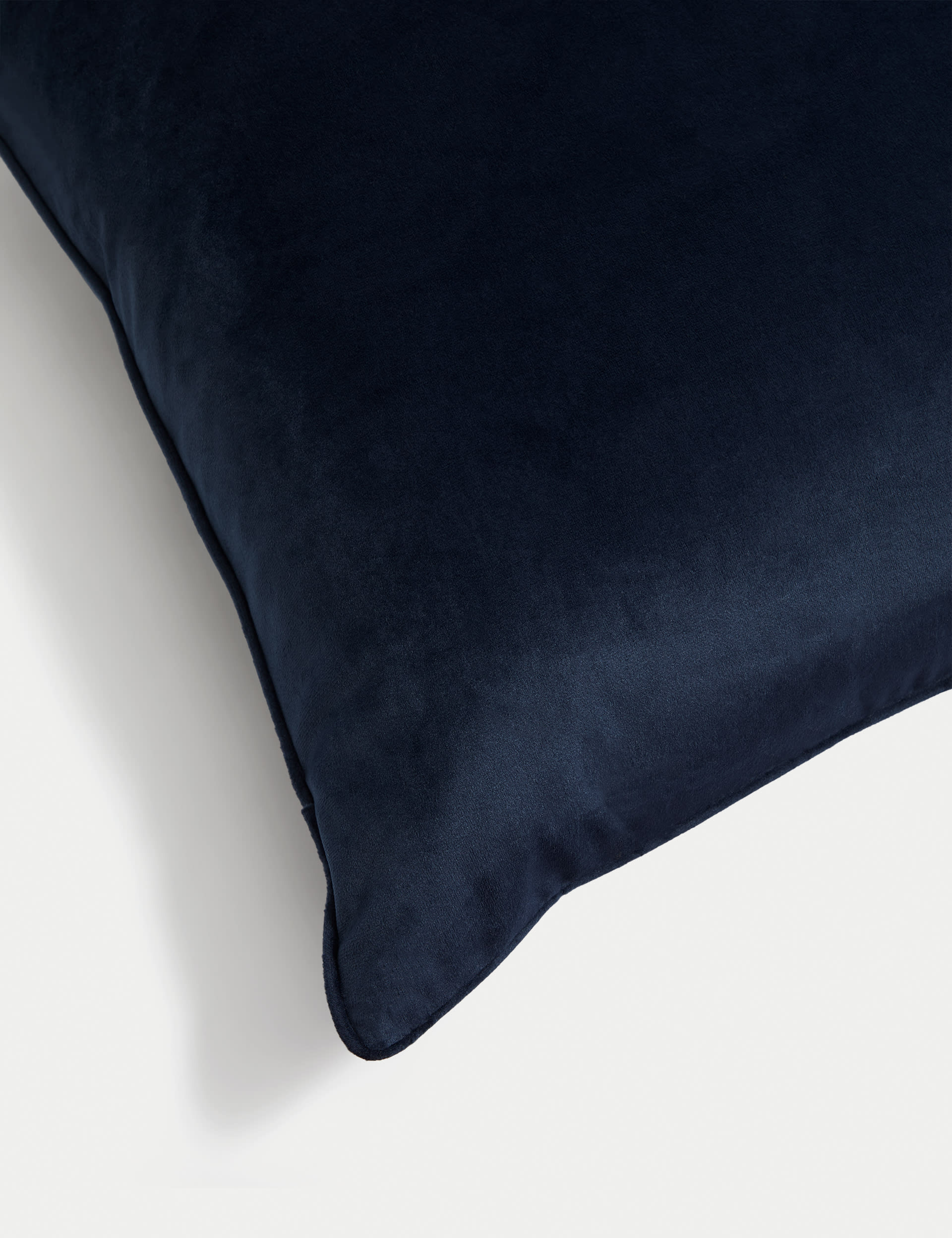 M&S Collection Velvet Piped Large Cushion - Navy, Rust Mix,Ochre,Olive,Navy,Grey,Slate Blue