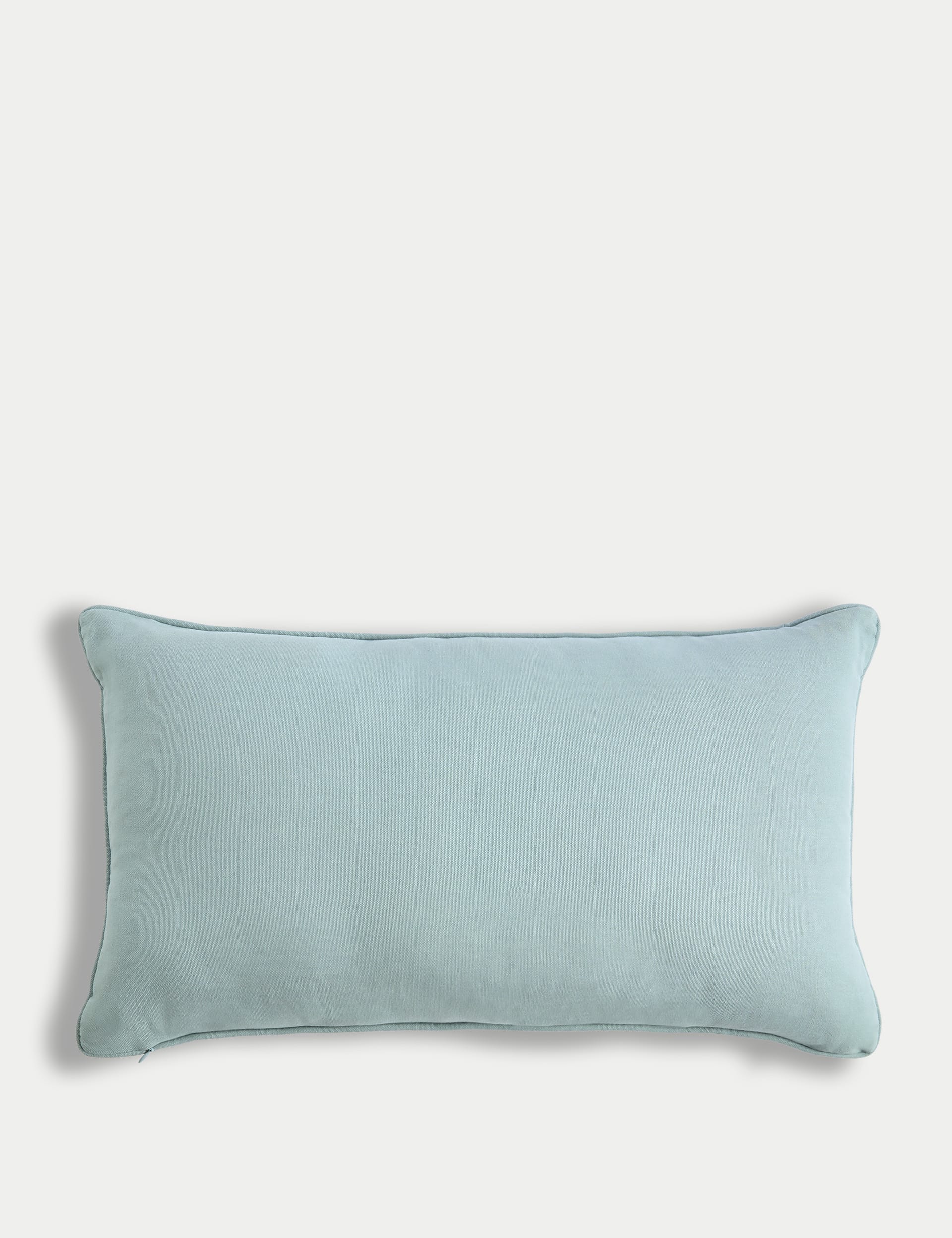 M&S Collection Pure Cotton Geometric Bolster Cushion - Aqua Mix, Aqua Mix