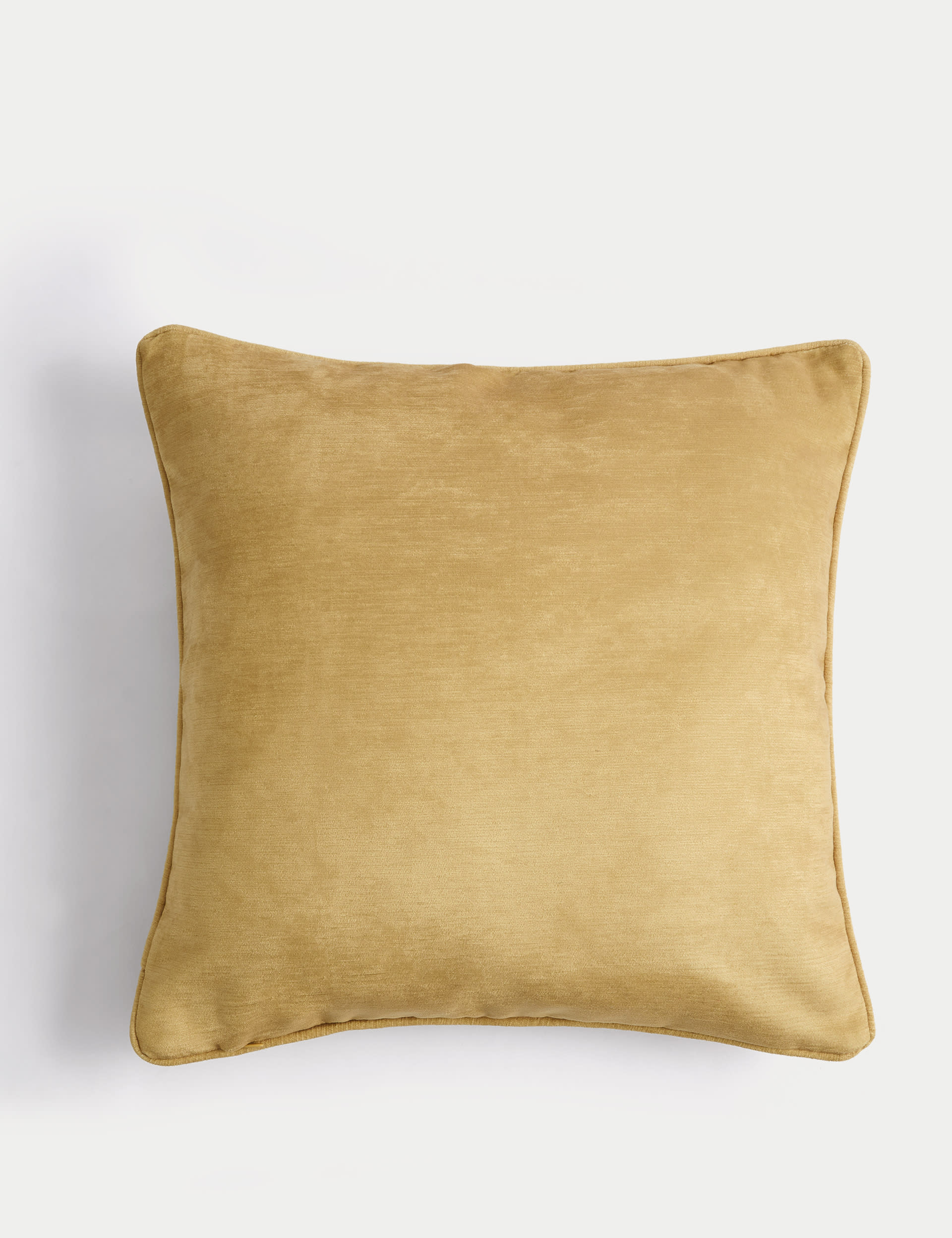 M&S Collection Chenille Bird Print Cushion - Ochre, Green,Ochre