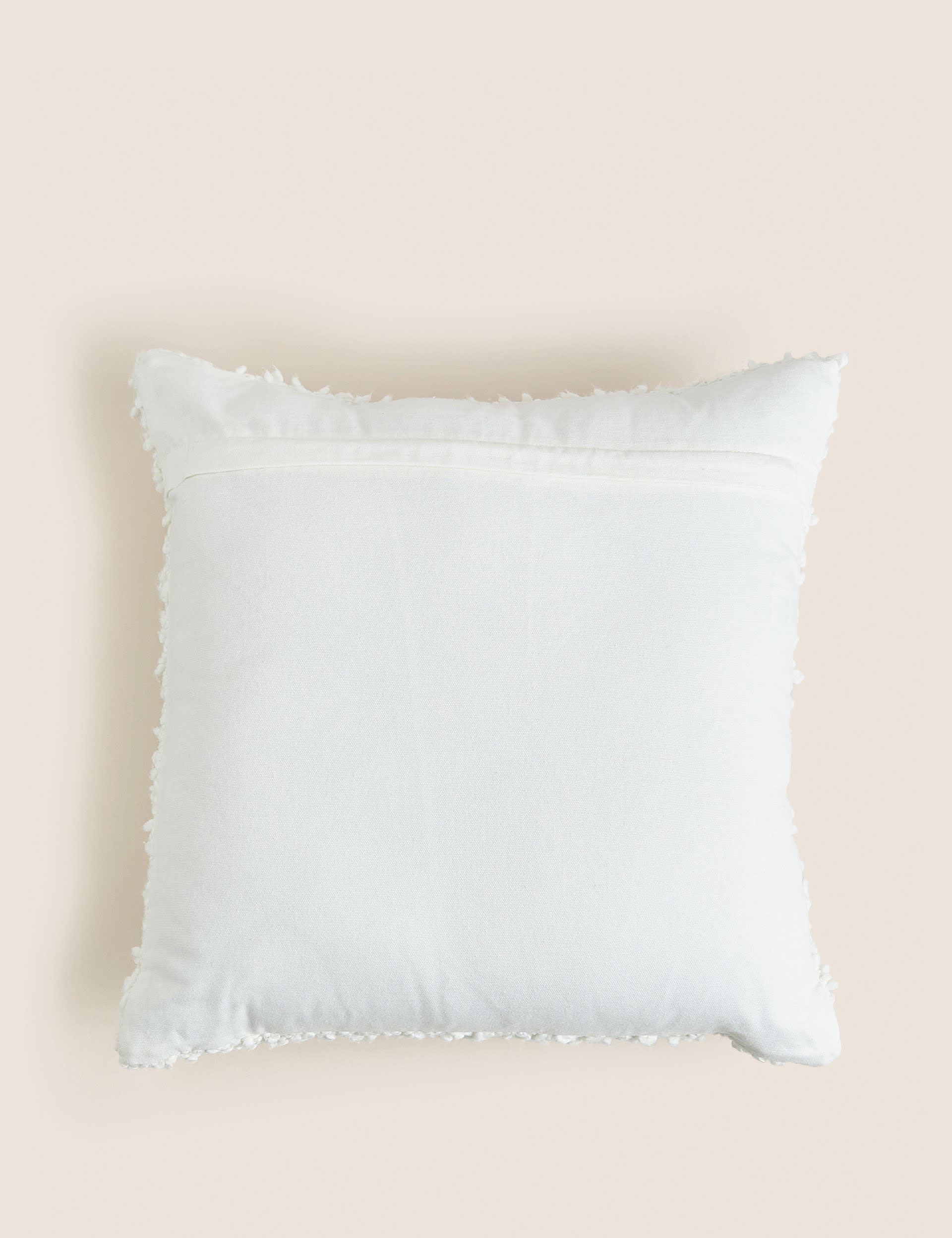 M&S Collection Pure Cotton Boucle Cushion - Cream, Cream