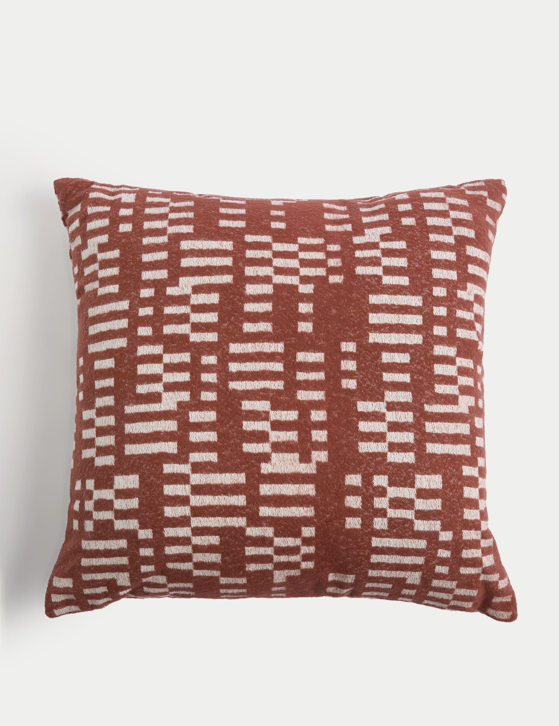 M&S Collection Pure Cotton Jacquard Cushion - Rust, Rust