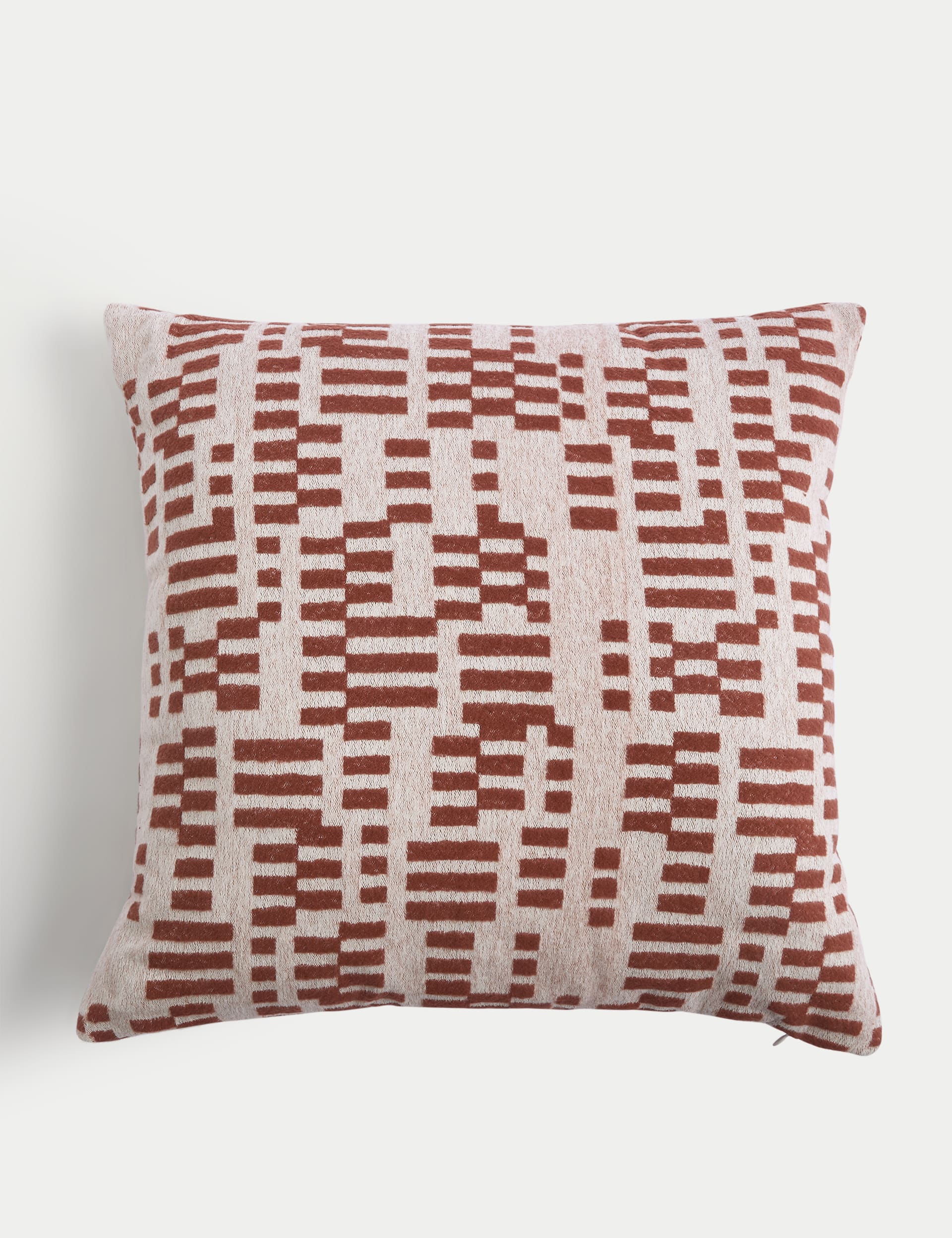 M&S Collection Pure Cotton Jacquard Cushion - Rust, Rust