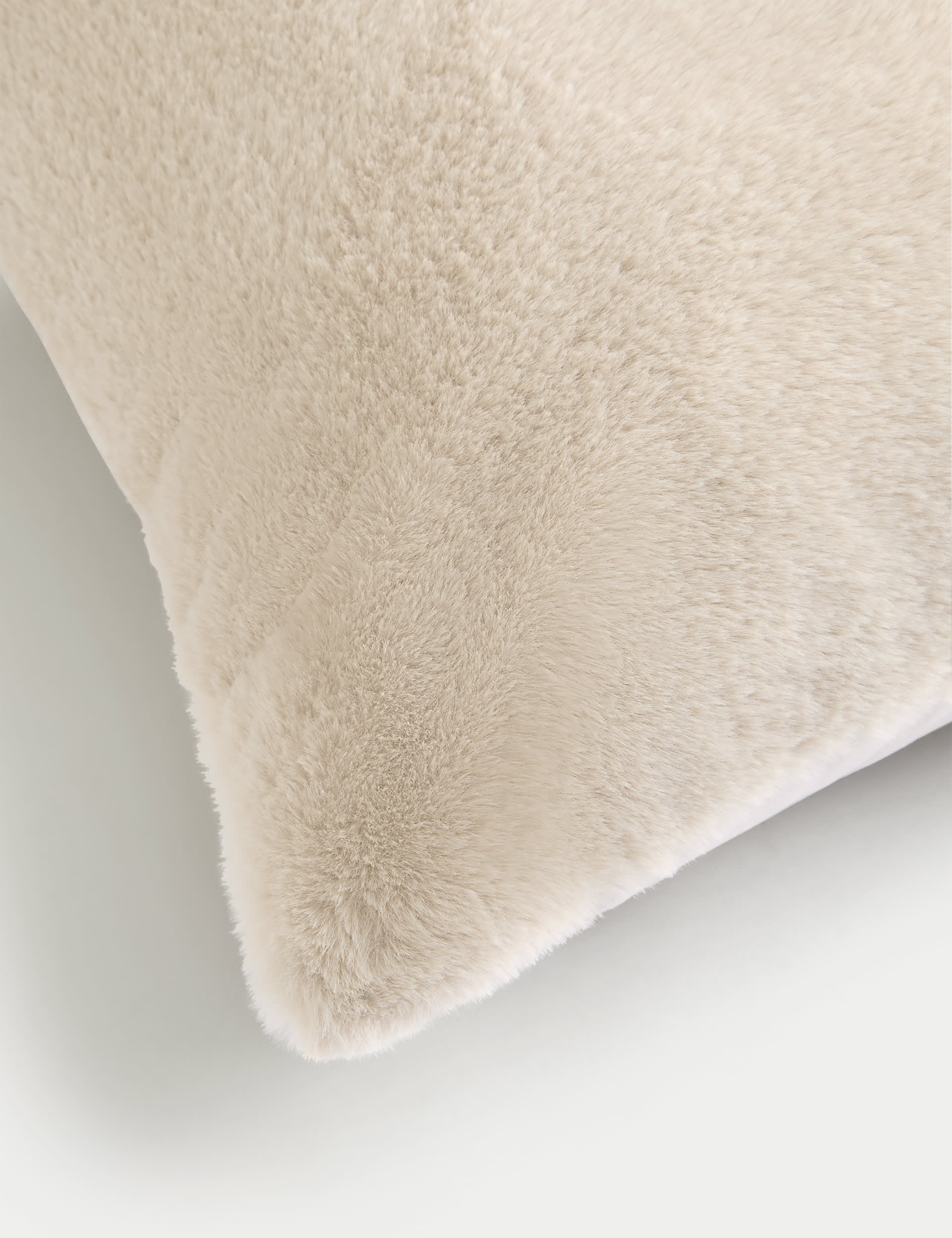 M&S Collection Faux Fur Cushion - Neutral, Neutral,Cream,Rust,Light Grey,Dark Green,Soft Pink