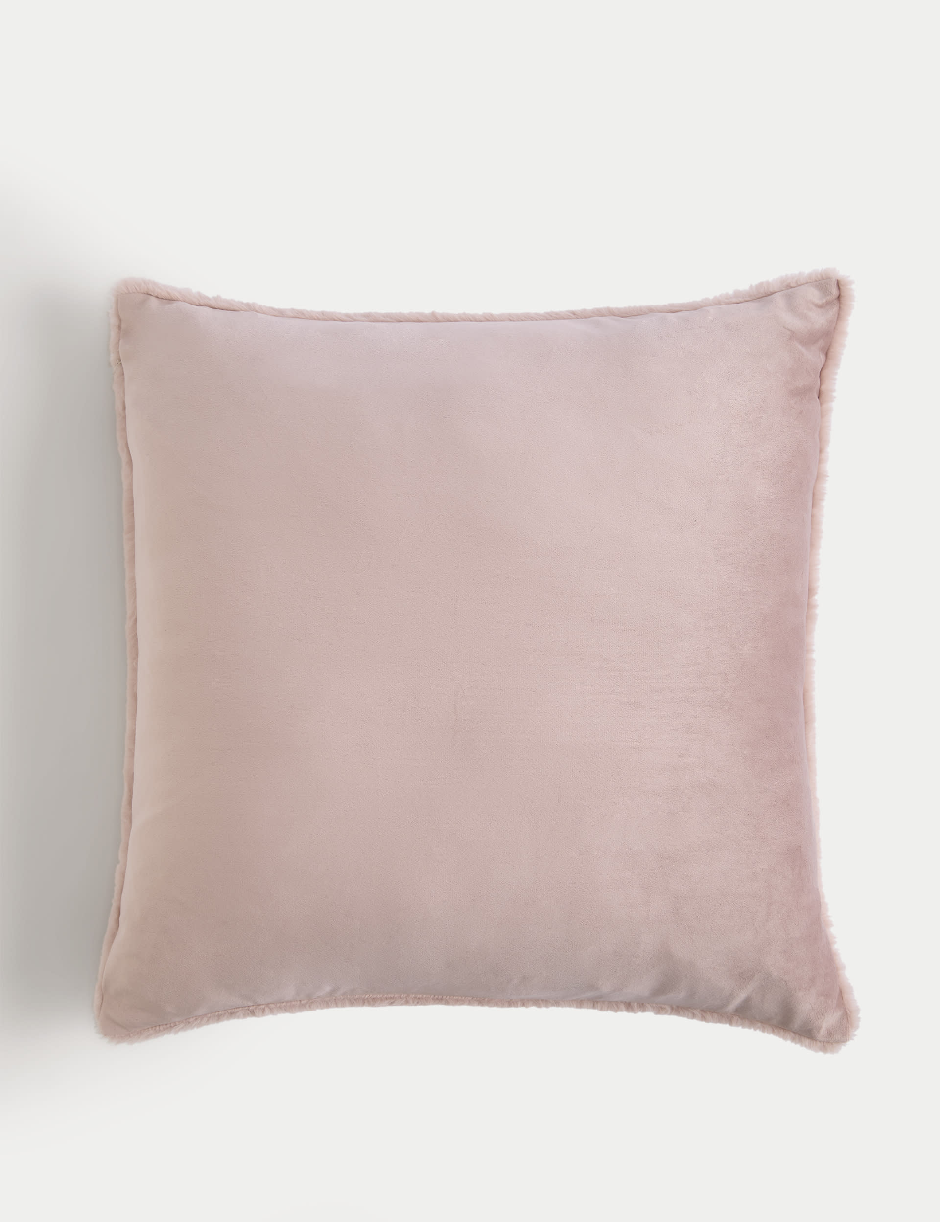 M&S Collection Faux Fur Oversized Cushion - Soft Pink, Light Grey,Soft Pink